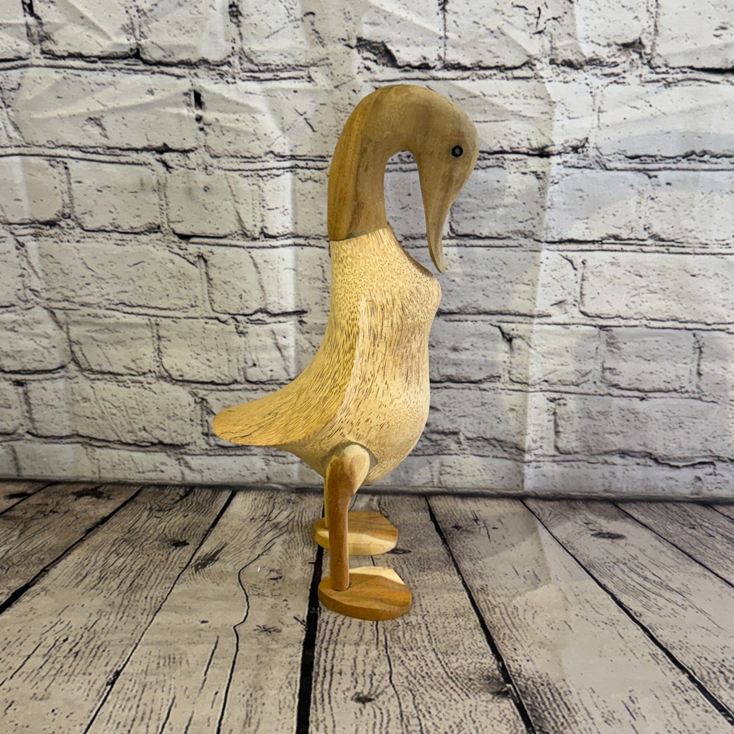 Swan Neck 30cm Tall Wooden Smooth Duckling Baby Duck Bamboo Root Fairtrade3