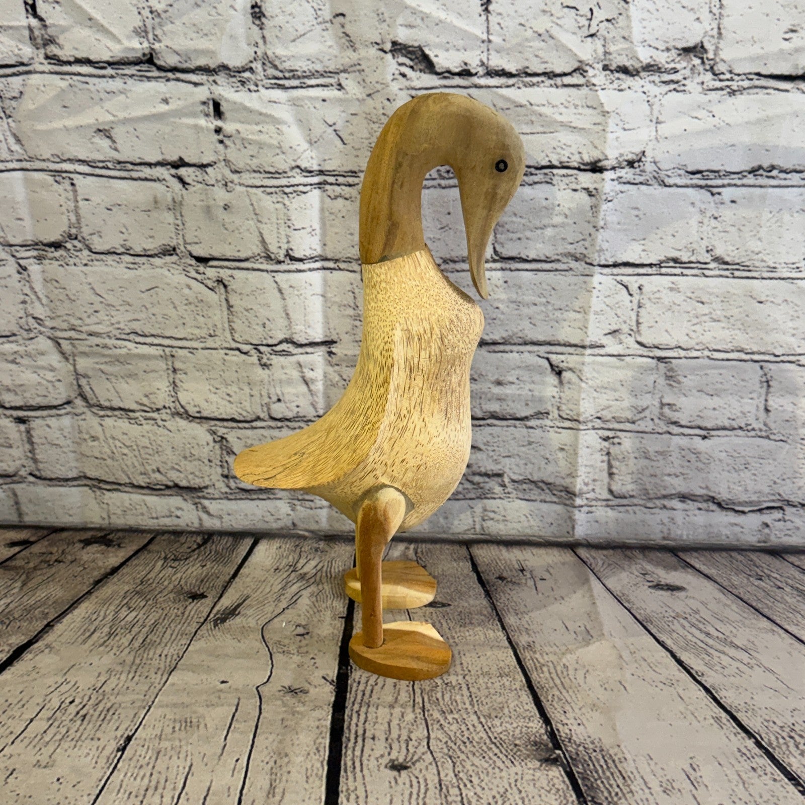 Swan Neck 30cm Tall Wooden Smooth Duckling Baby Duck Bamboo Root Fairtrade3