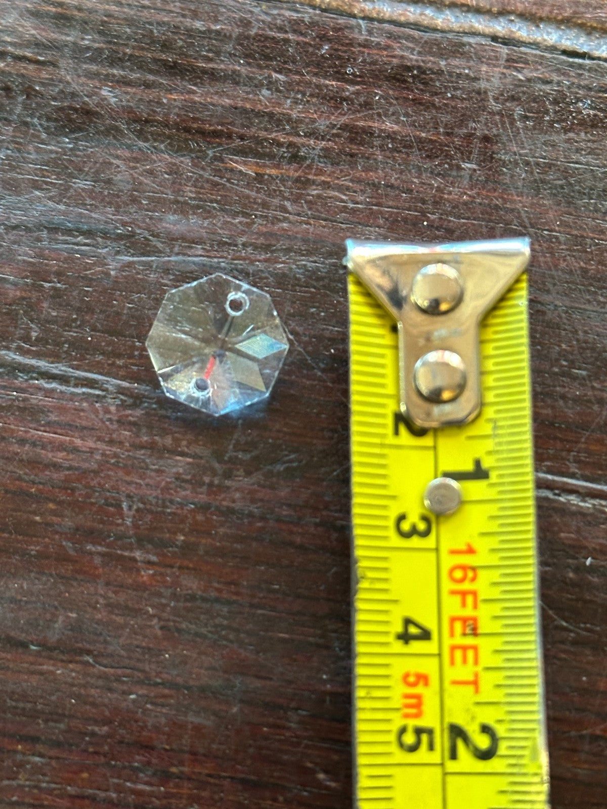 20 2 Hole Crystal Clear Glass Faceted Sun Catcher Cut Drop Pendant 1.5cm x 1.5cm4