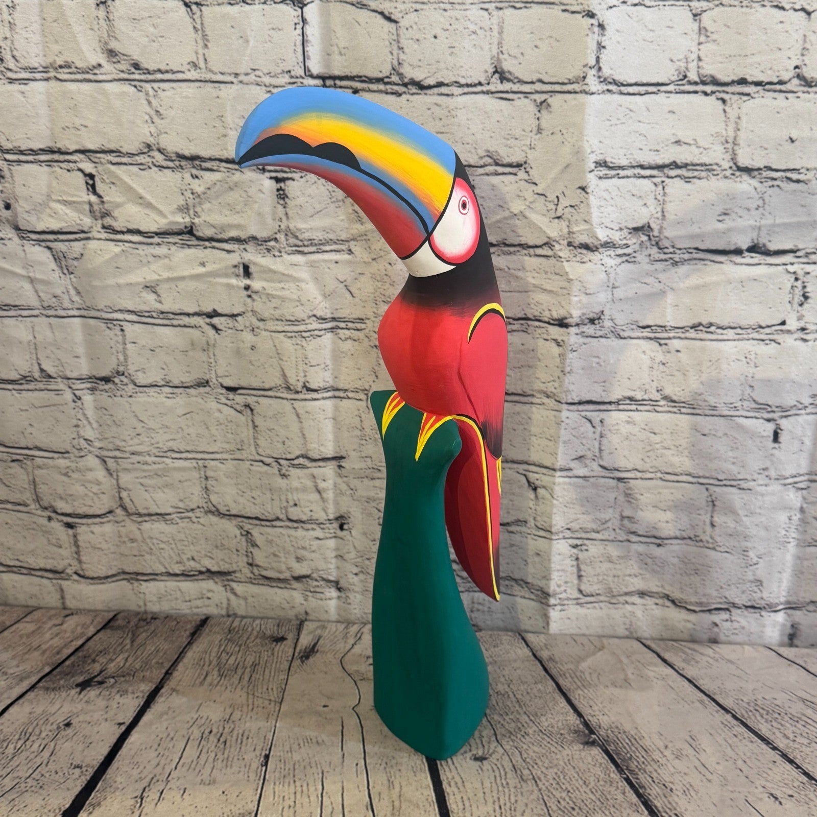 40cm Dark Red Toucan Bird Ornament Statue Fair Trade Hand Made Carved Wood0