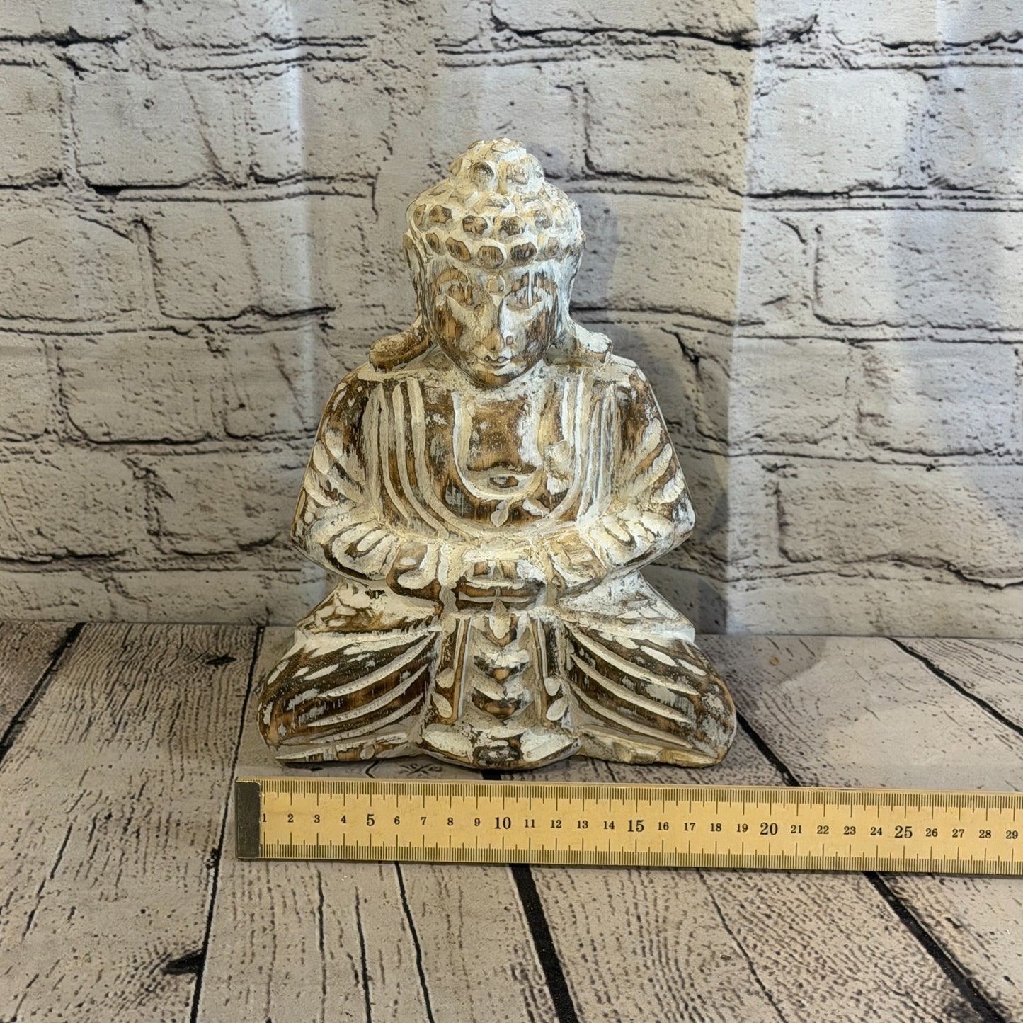 25cm Brown Meditating Buddha Ornament Sculpture Statue Buddhas Hand Carved Wood6