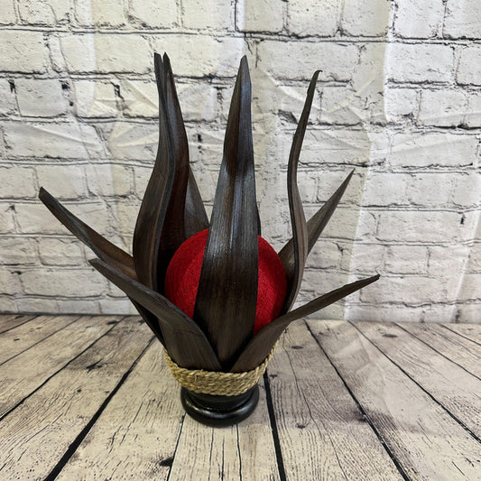 Red Brown Leaf Natural 45cm Tall Leaf Lamp Twist LED UK Mains Plug Design 60