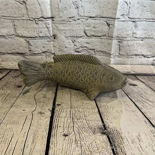 Koi Fish Carp Stone Garden 25cm x 10cm Ornament Outdoor Indoor Statue Hindu0