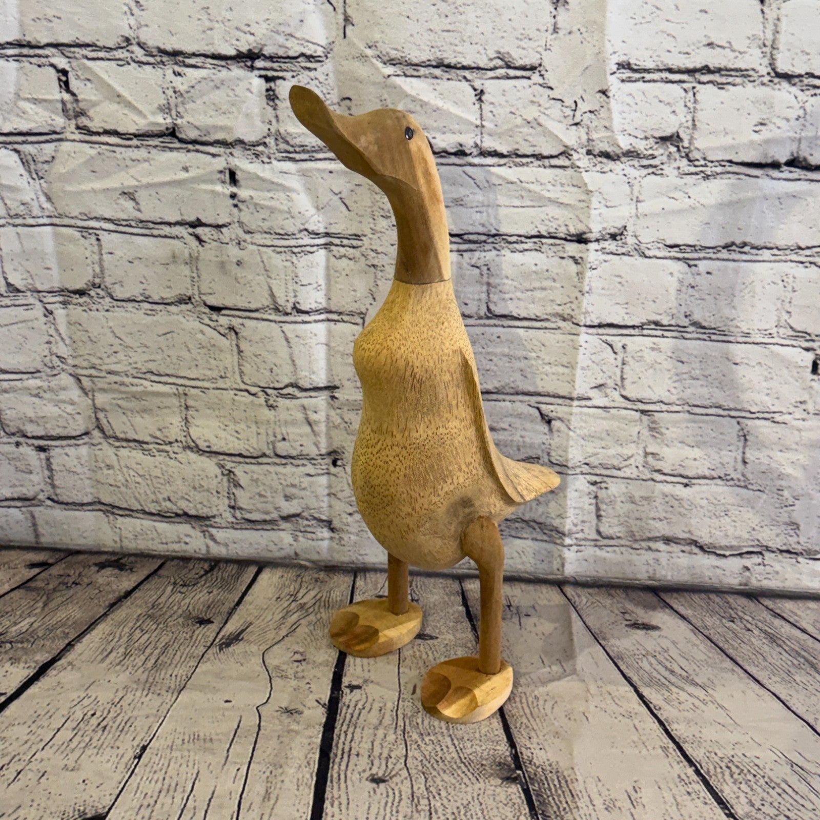 Looking Forward 40cm Tall Wooden Smooth Duckling Baby Duck Bamboo Root Fairtrade0