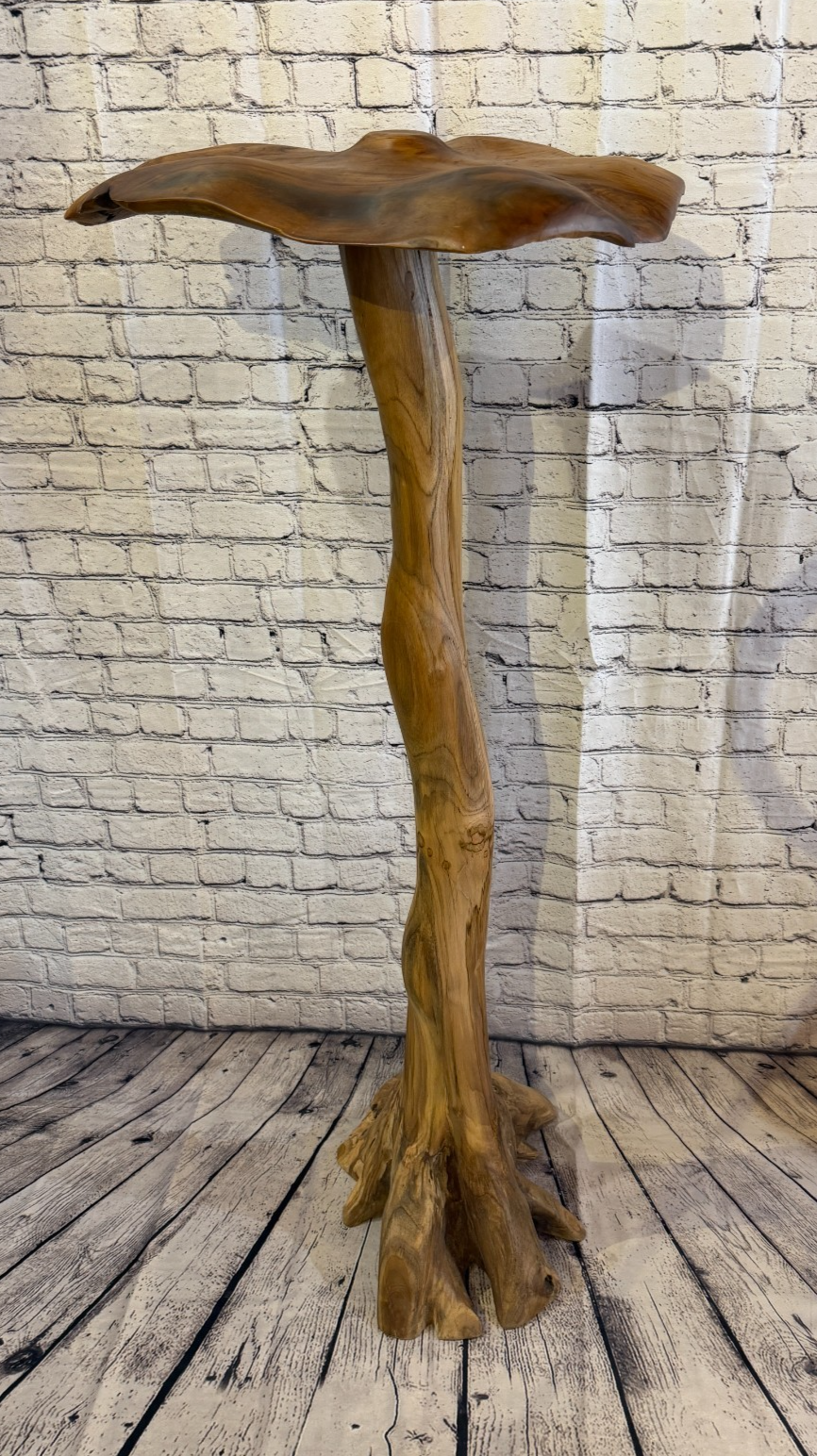 120cm x 50cm Dome Wooden Mushroom Toadstool Sculpture Garden Teak Root Ornament0