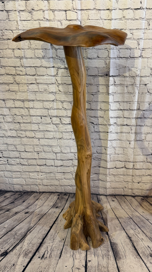 120cm x 50cm Dome Wooden Mushroom Toadstool Sculpture Garden Teak Root Ornament0