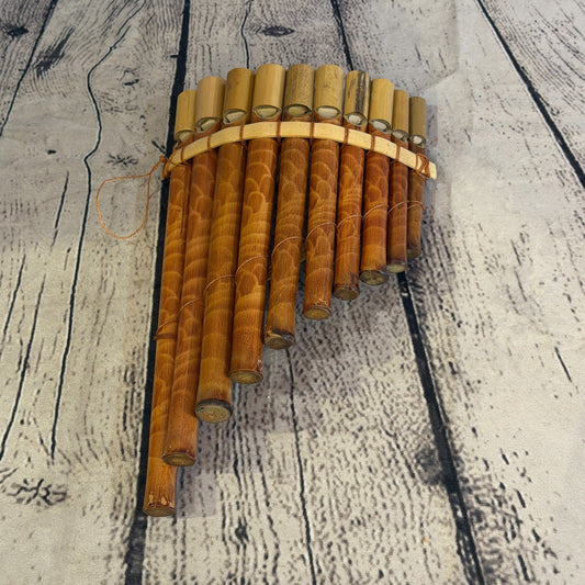 25cm 10 Pipe Pan Pipes With Reeds Bambo Flutes Hand Made Fair Trade PanPipes0