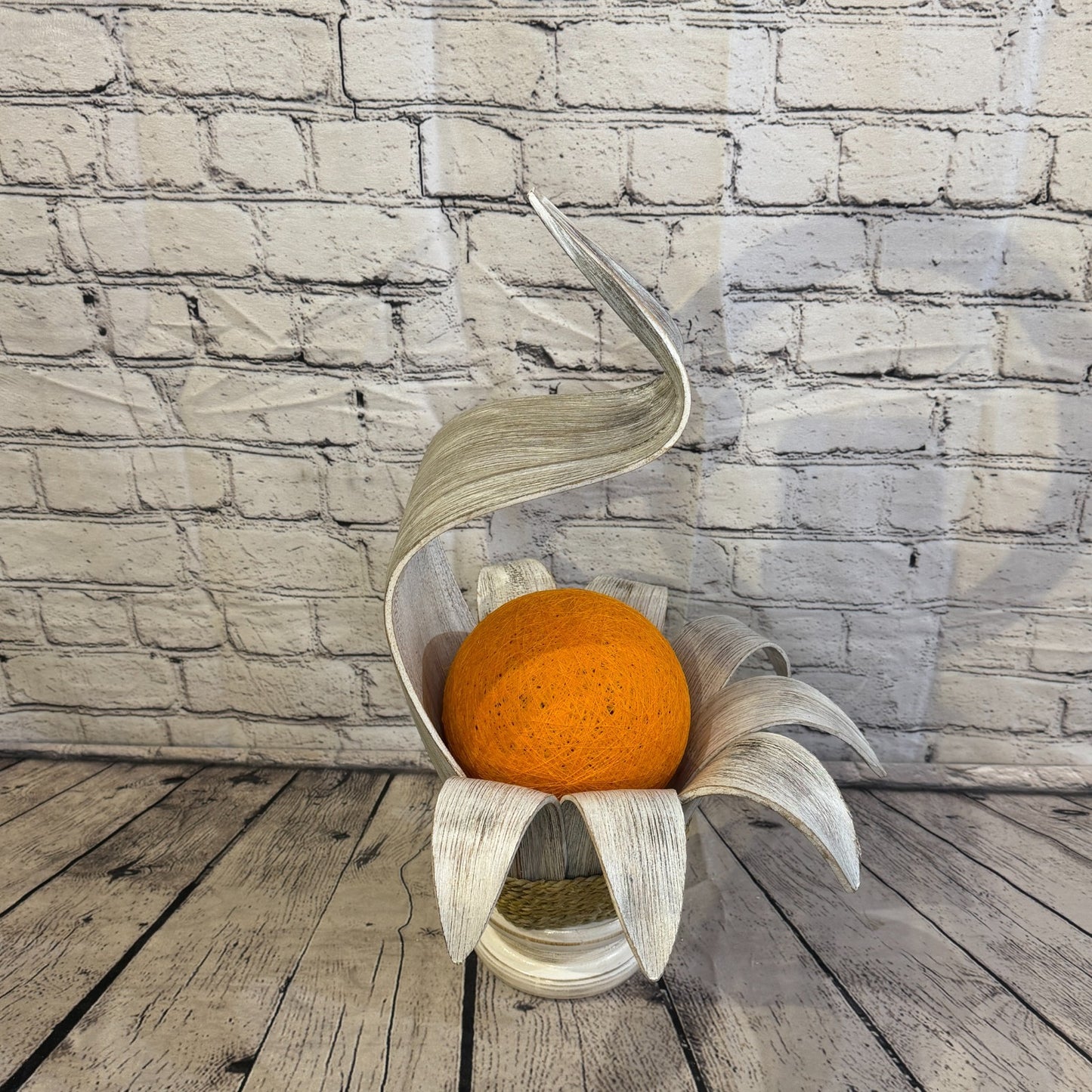 Orange Light White Natural 50cm Tall Leaf Lamp Twist LED UK Mains Plug Design 73