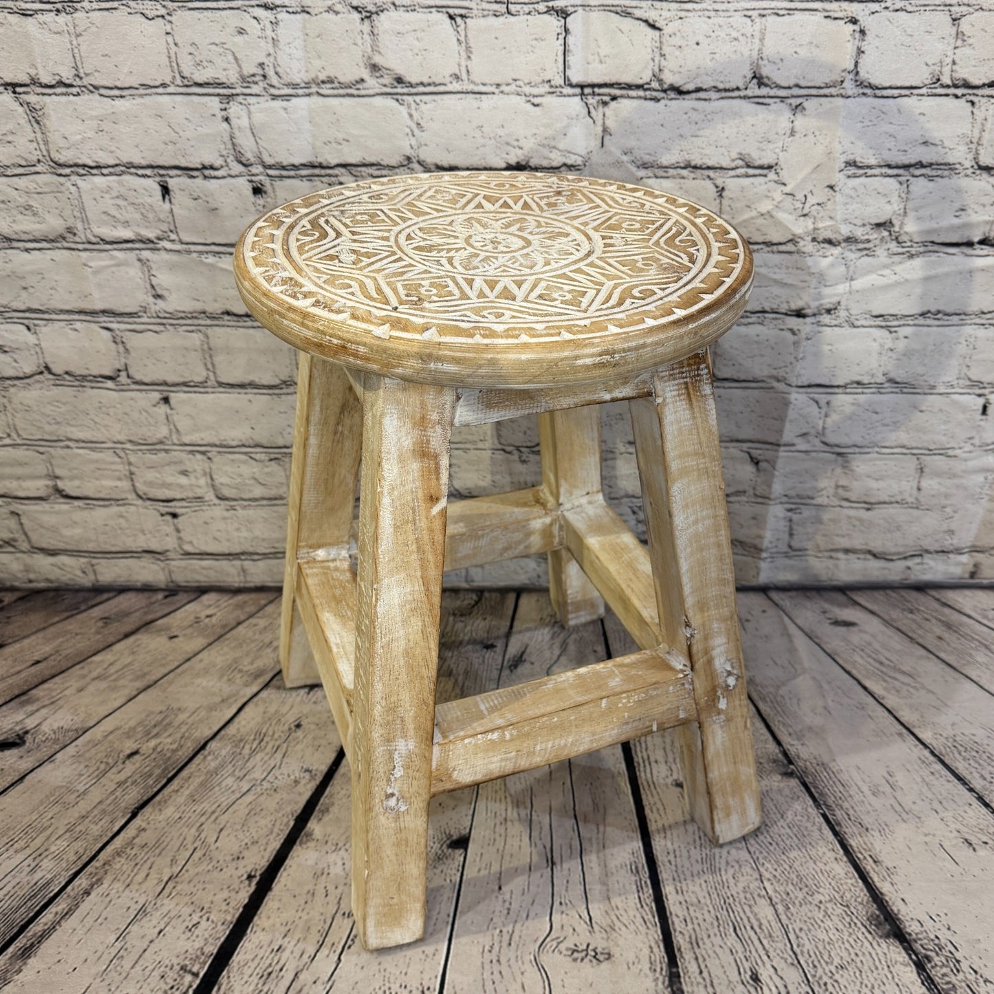 40cm x 30cm White Stool Table Wooden Side Cabinet Living Hallway Furniture2