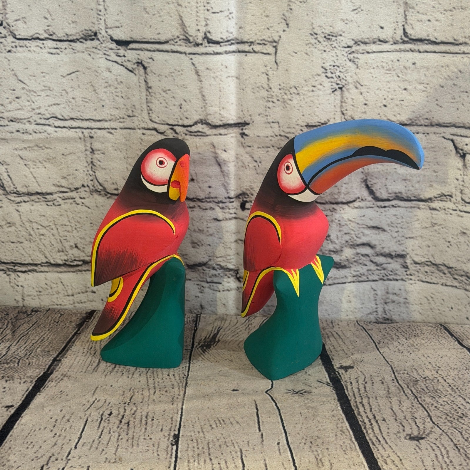 40cm Dark Red Parrot Bird Ornament Statue Fair Trade Hand Made Carved Wood9