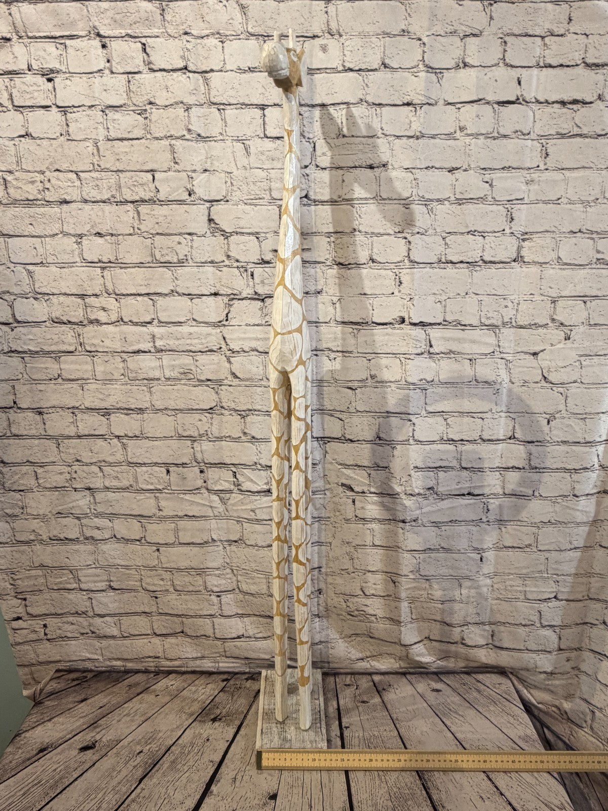 120cm White Dot Wooden Giraffe Standing Single Carve Solid Wood Giraffe Handmade7