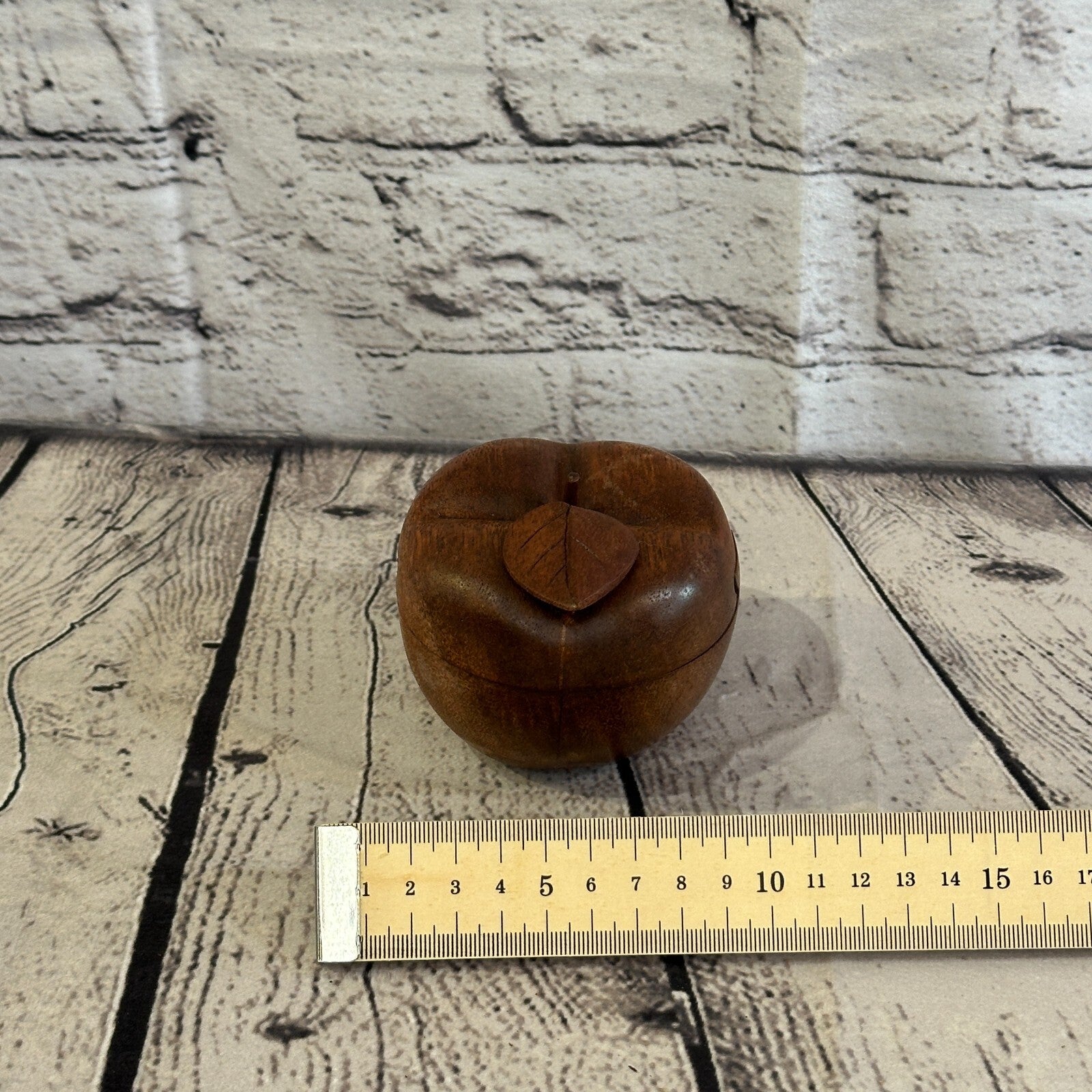 Carved Apple Stem Leaf 4 Bit Wooden Puzzle Box Secret Box Magic Trinket Handmade8