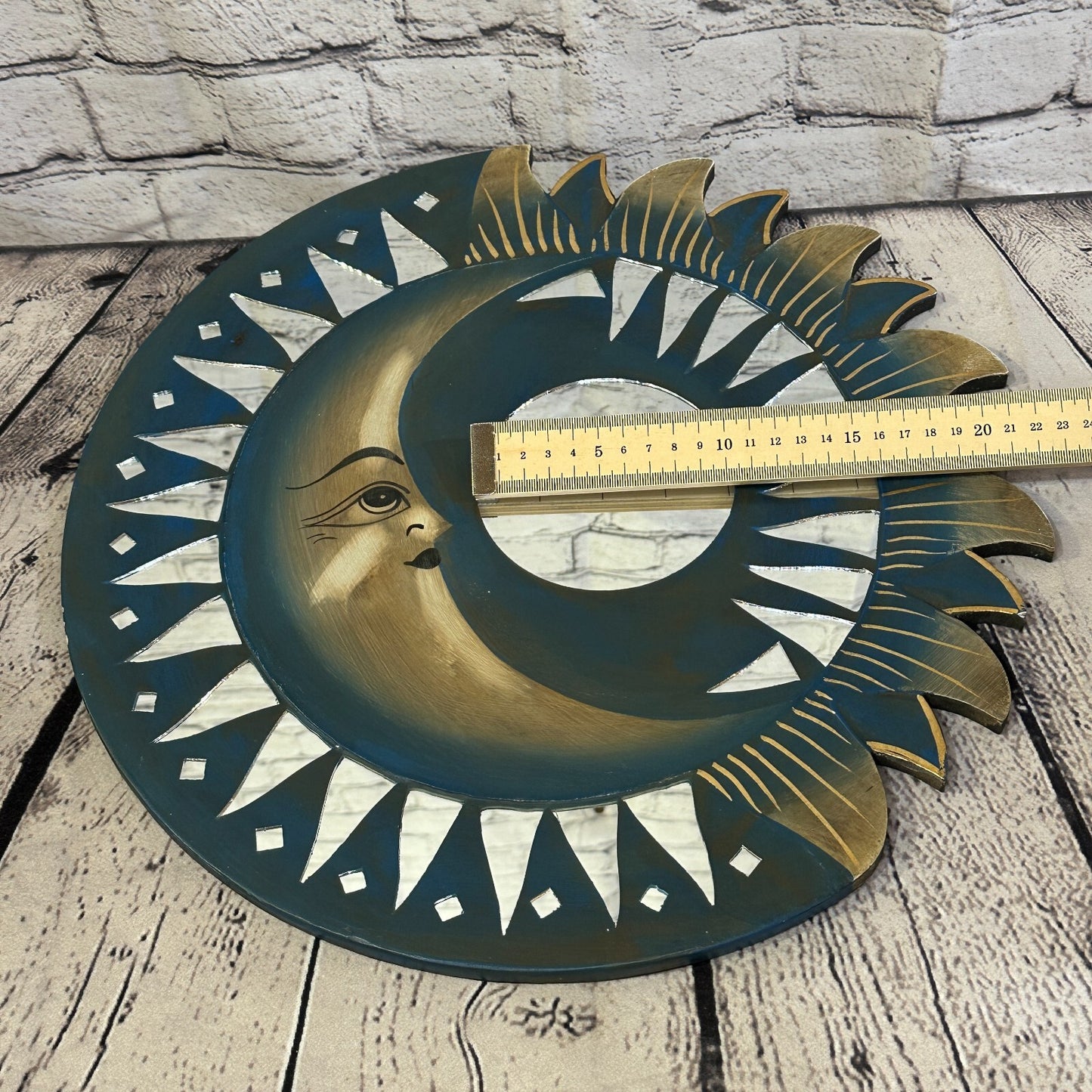 Blue Half Moon Mosaic Tile Wall Mirror 40cm x 40cm 16 Inches Handmade Fairtrade5