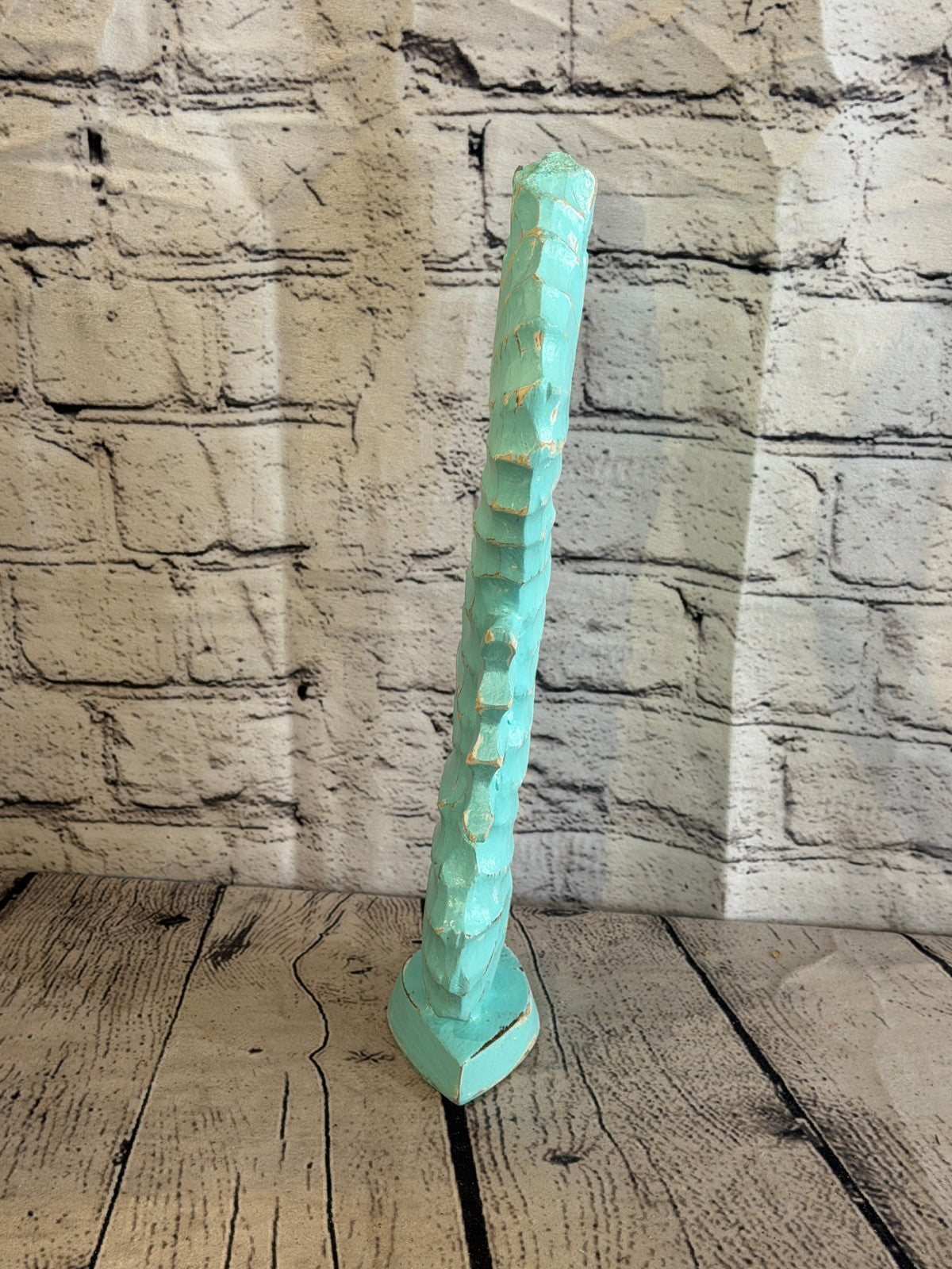 30cm Green Teal Wooden Shabby Seahorse Statue Ornament Fair Trade Handcarved4