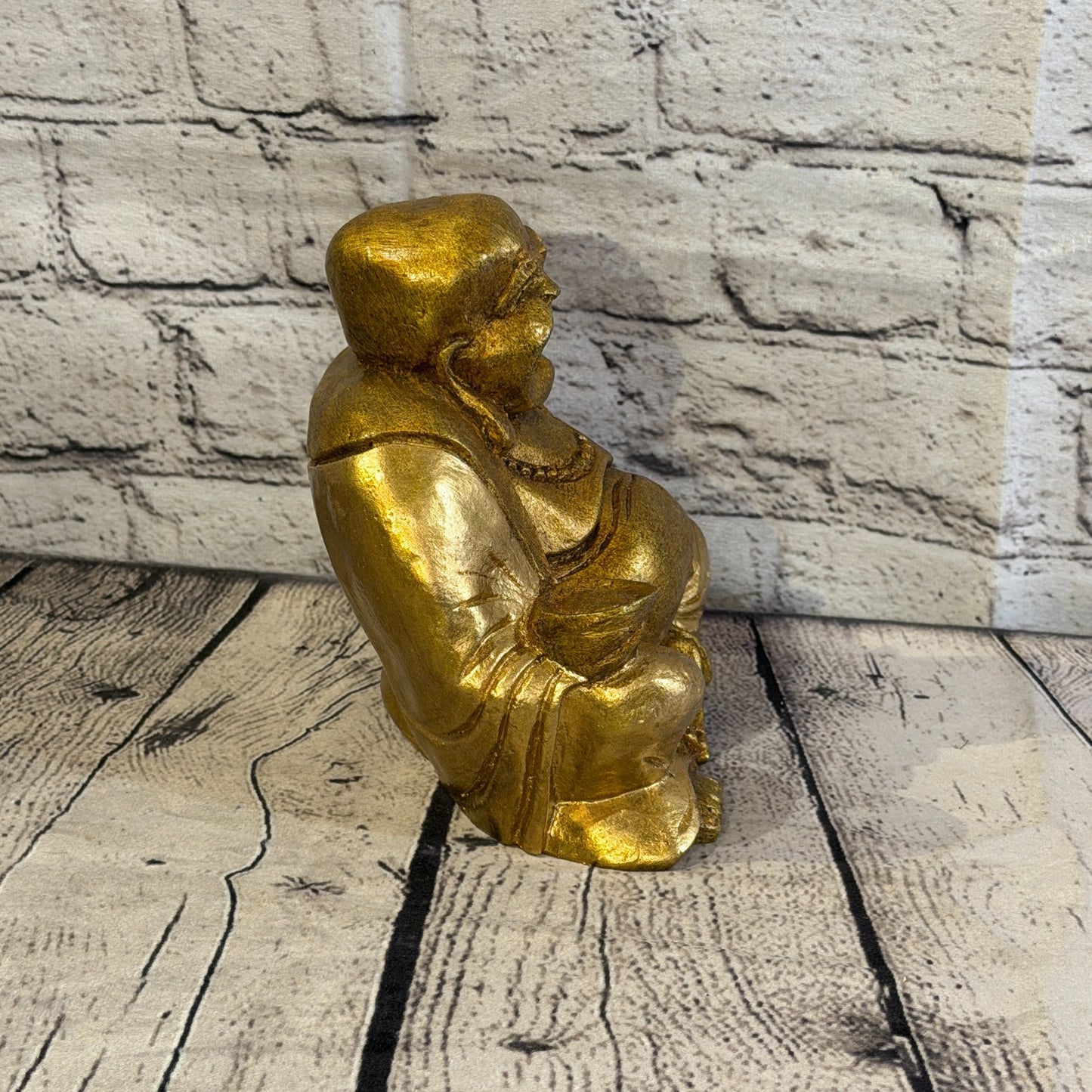 Bronze & Bronze 15cm x 15cm Large Chinese Buddha Sitting On Lotus Statue Resin3