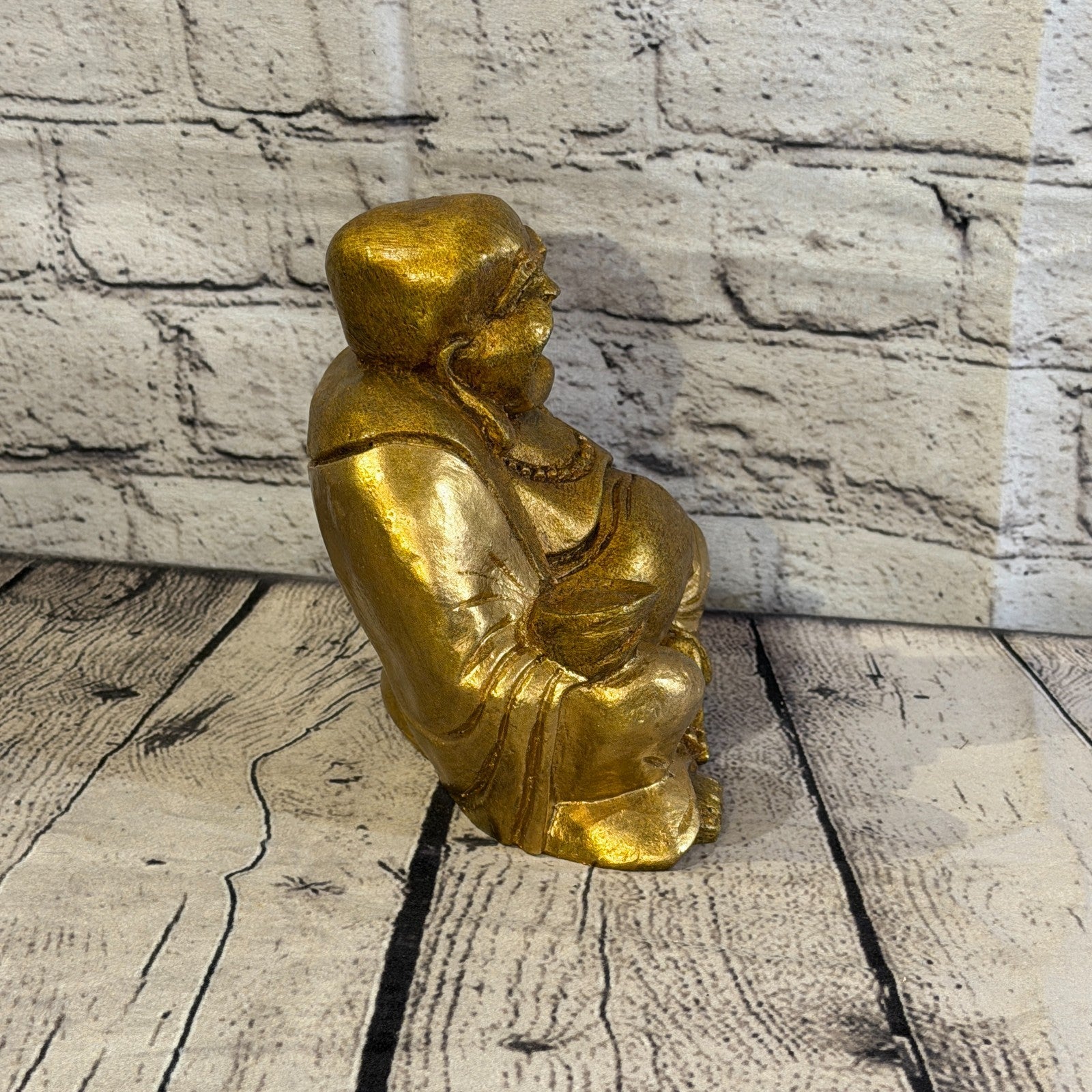 Bronze & Bronze 15cm x 15cm Large Chinese Buddha Sitting On Lotus Statue Resin3