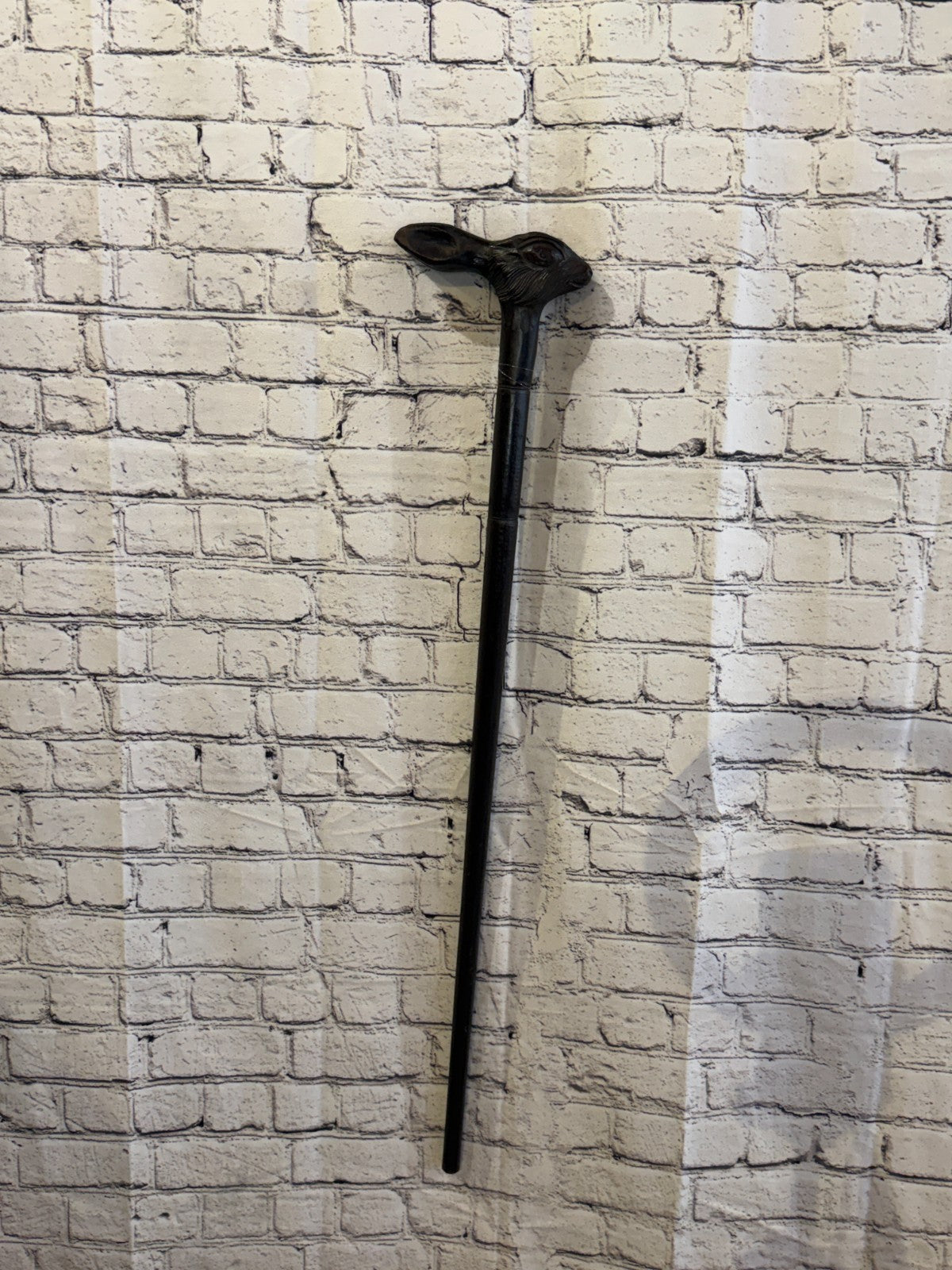 Rabbit Hare Head 90cm Tribal African Walking Stick Cane Hand Carved Dark Wood3
