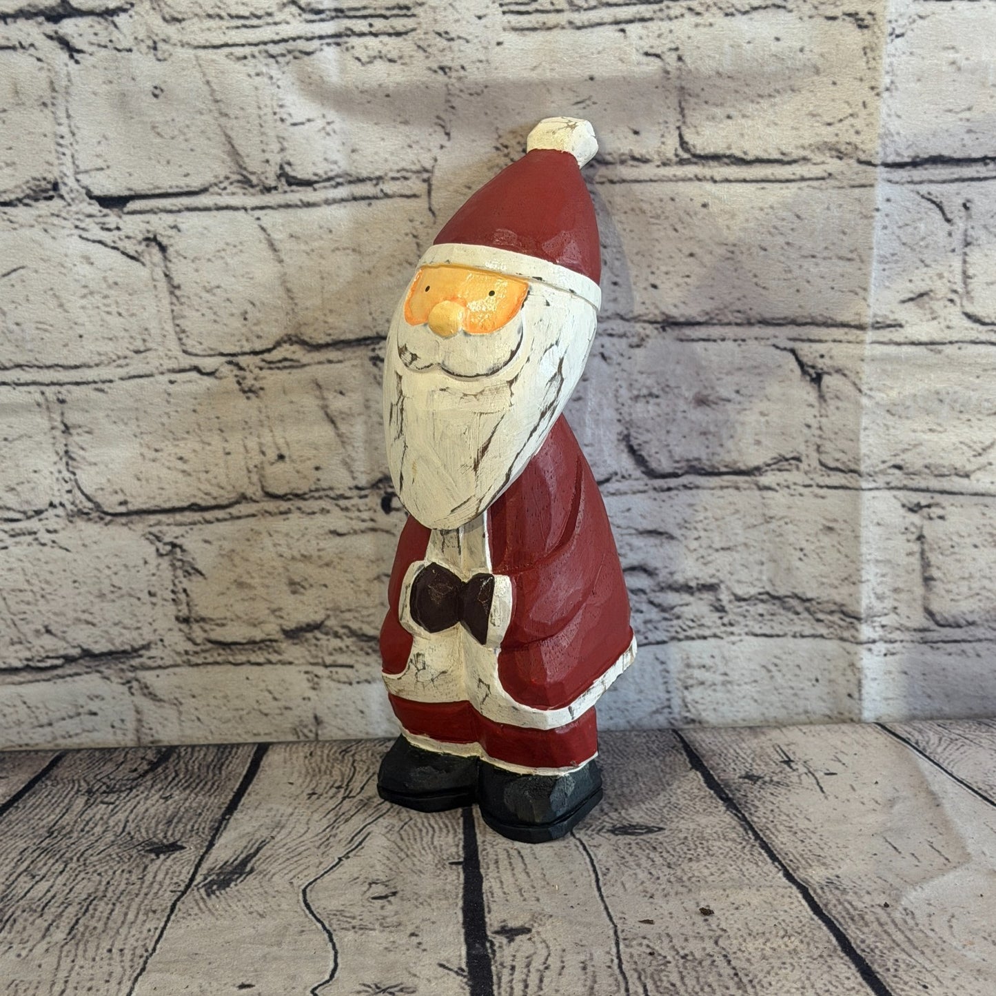 20cm x 8cm Santa Claus Father Christmas Handcrafted Wood Xmas Christmas Ornament1
