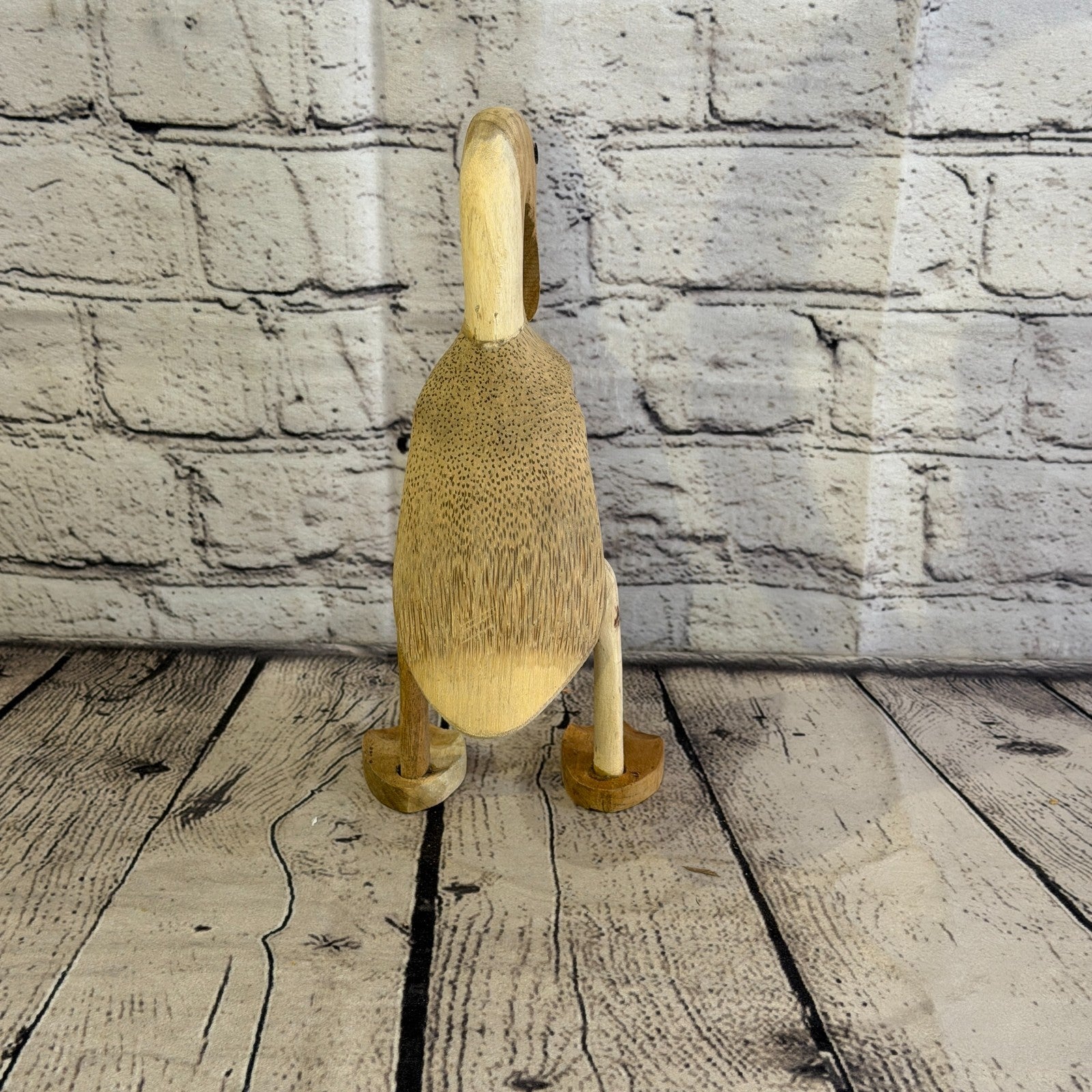 Swan Neck 25cm Tall Wooden Smooth Duckling Baby Duck Bamboo Root Fairtrade5