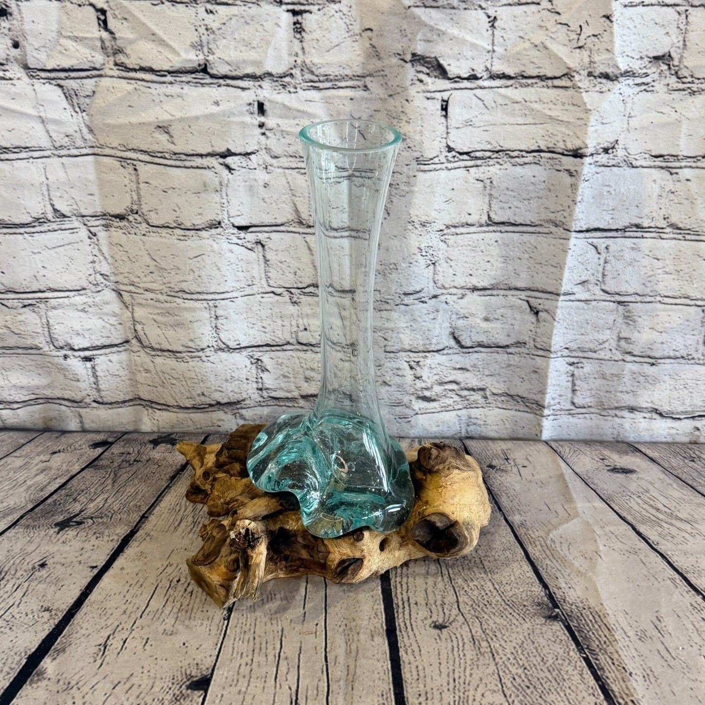 35cm Tall Vase Colour Melted Glass Wood Decorative Vase Glass Sculpture Crafted4