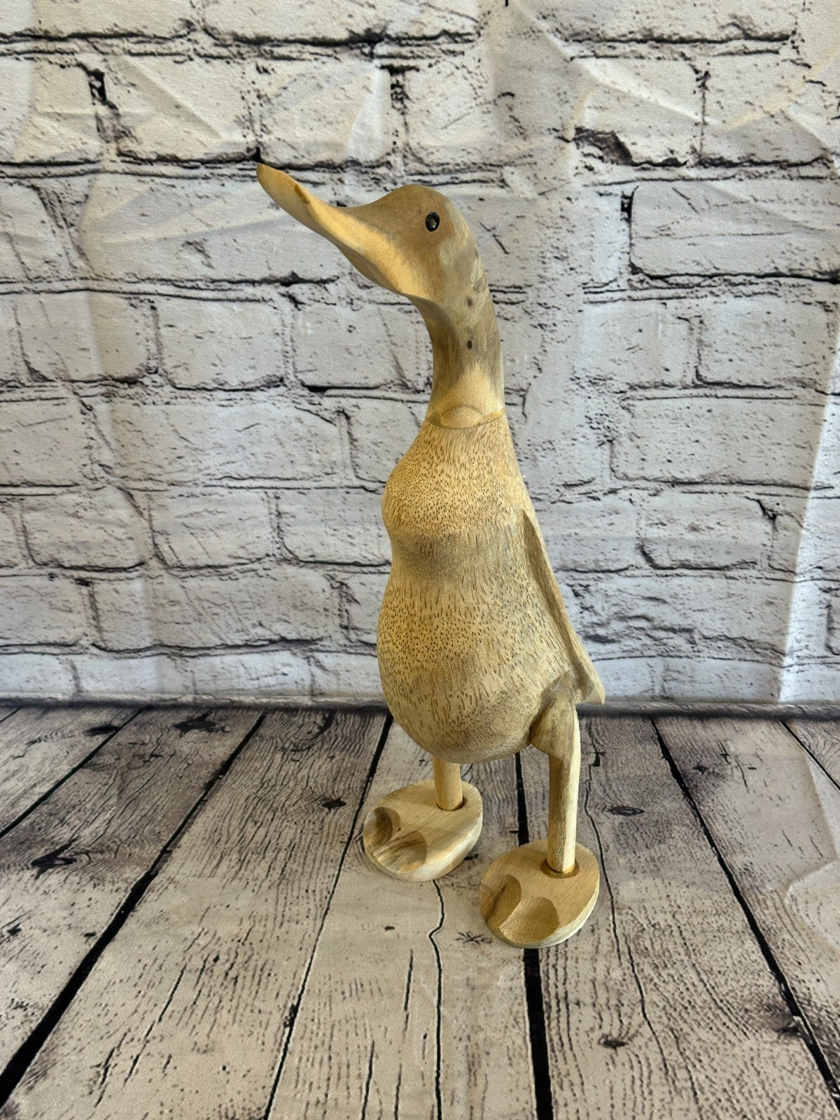 Looking Forward 40cm Tall Wooden Hairy Duckling Baby Duck Bamboo Root Fairtrade2