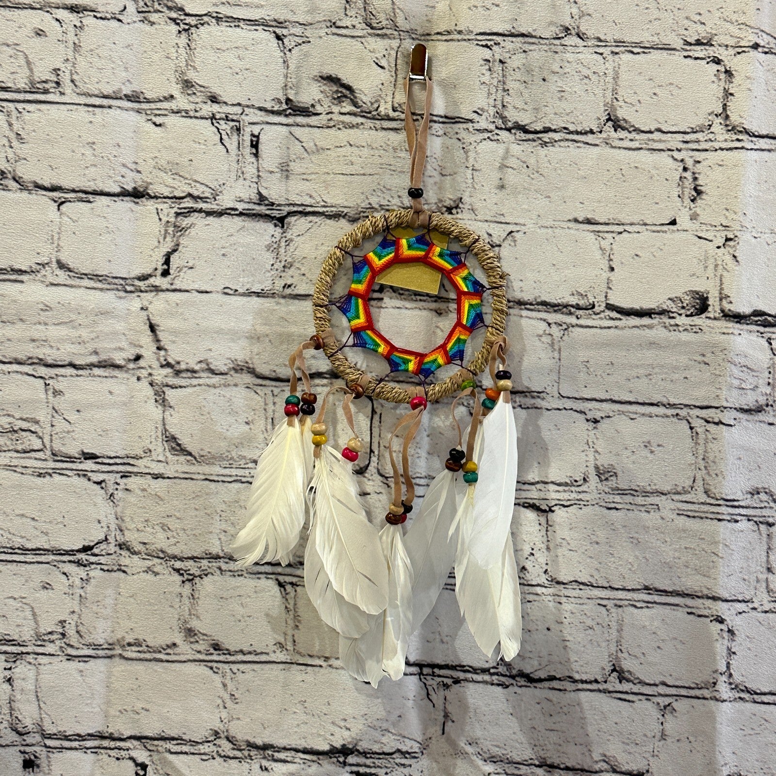 Wove Rainbow Tassel 12cm x 12cm Dream Catcher Dreamcatcher Wall Hanging Ornament0