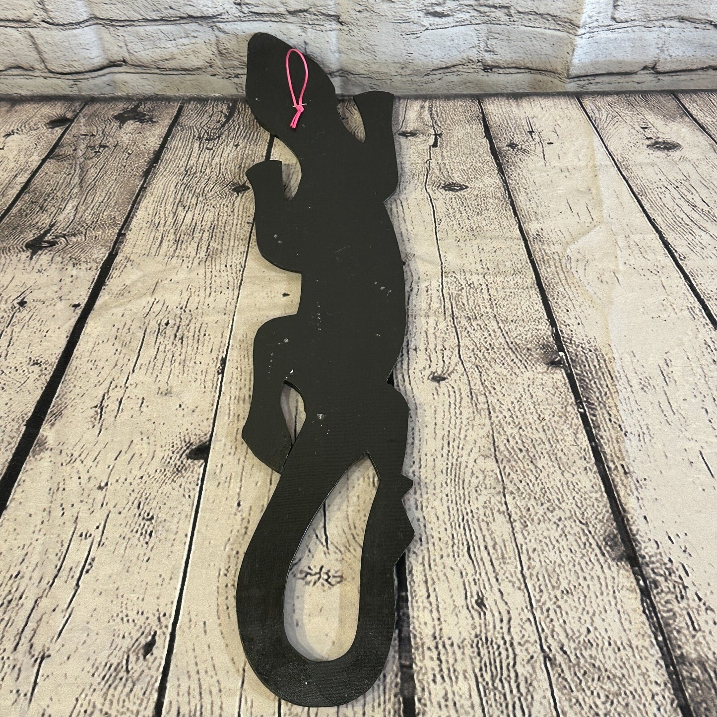 50cm Gecko Carved Wooden Dot Painted Ethnic Tribal Tiki Wall Art Handmade No 45
