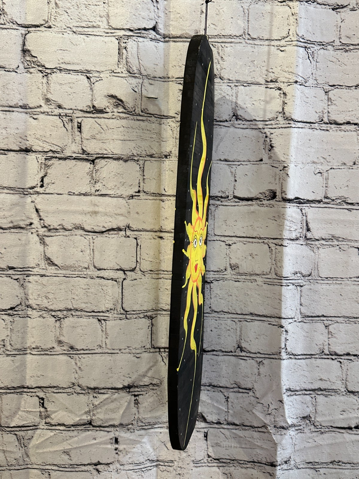 50cm Black Sun Flowers Wind Spinner Wooden Spiral Mobile Garden Ornament2
