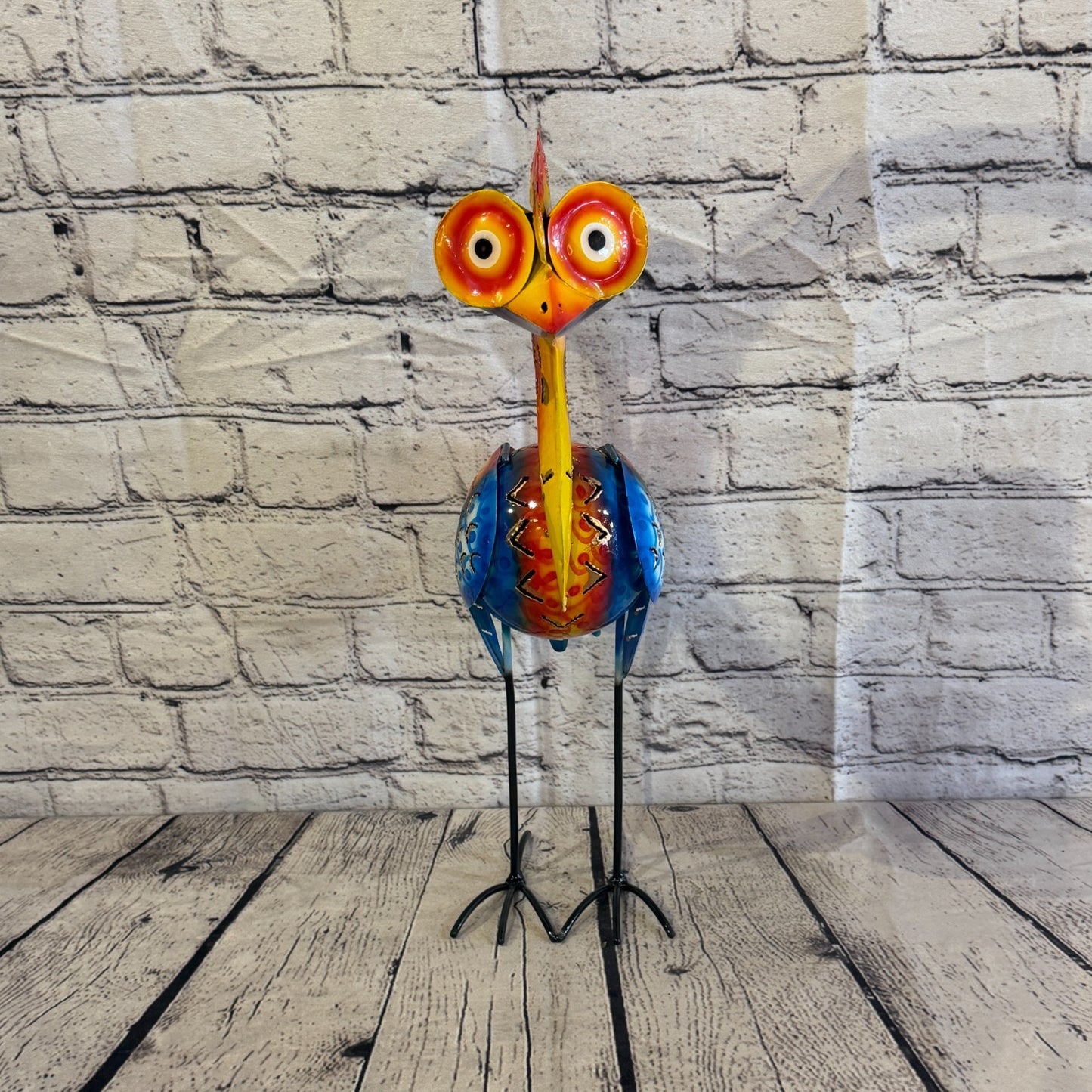 40cm x 20cm Emu Ostrich Bird Multicoloured Metal Tin Standing Ornament Statue1