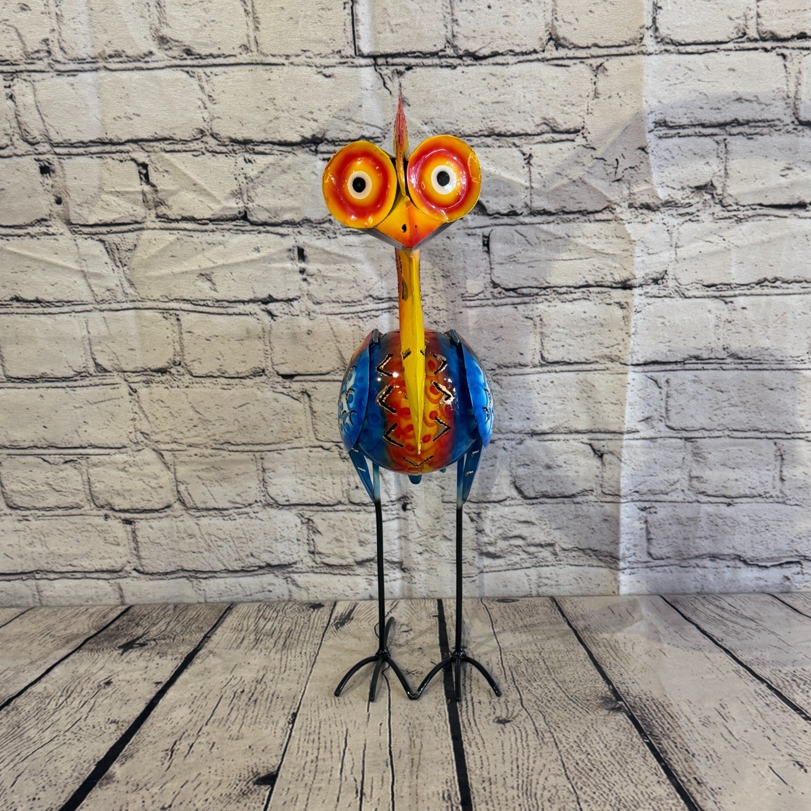 40cm x 20cm Emu Ostrich Bird Multicoloured Metal Tin Standing Ornament Statue1