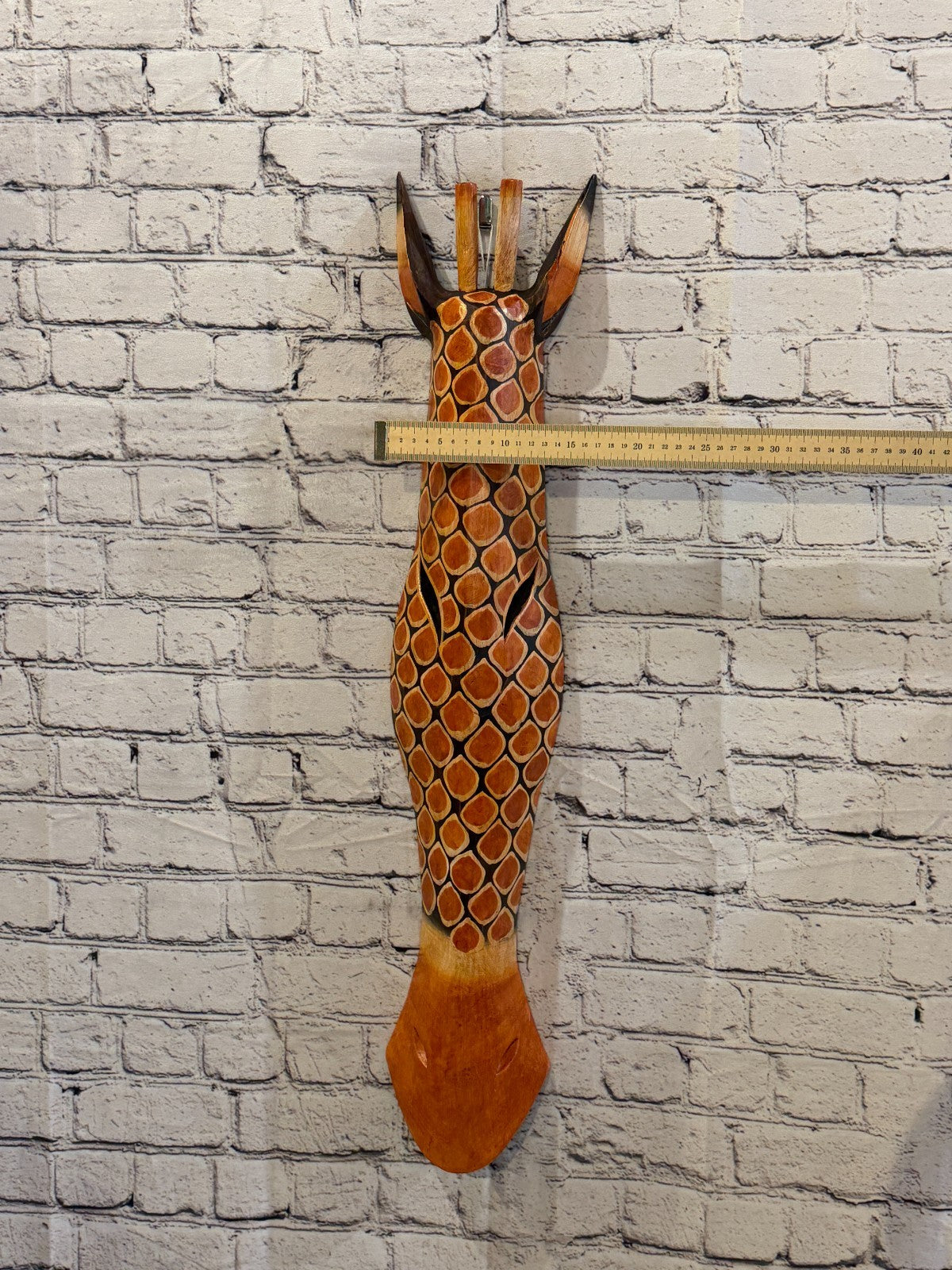 80cm Giraffe Plain Hand Carved Fair Trade Wooden Animal Wall Art Wall Hang Mask3