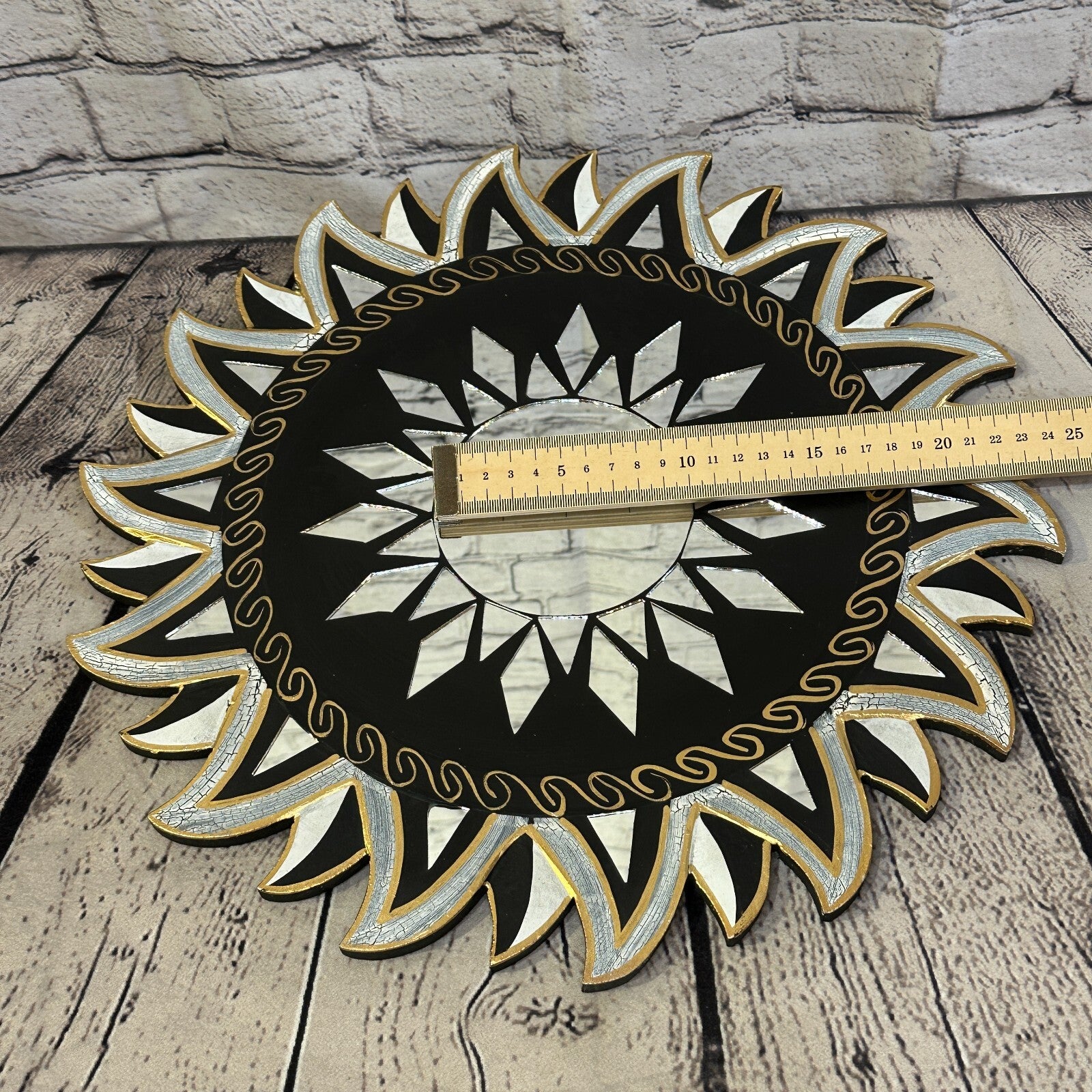 Black Star Mosaic Tile Wall Mirror 40cm x 40cm 16 Inches Handmade Fairtrade5