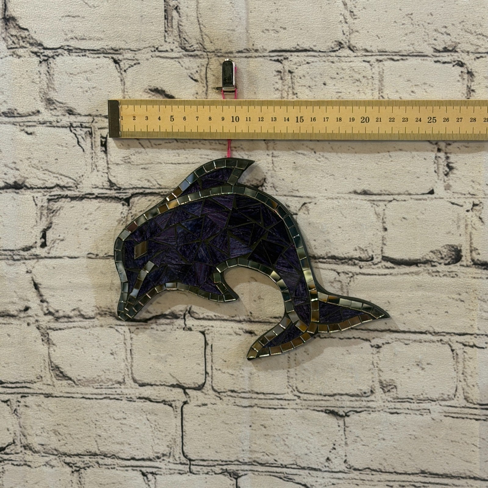 Purple Dolphin Fish Mosaic Tile Wall Mirror 20cm x 20cm Handmade New3