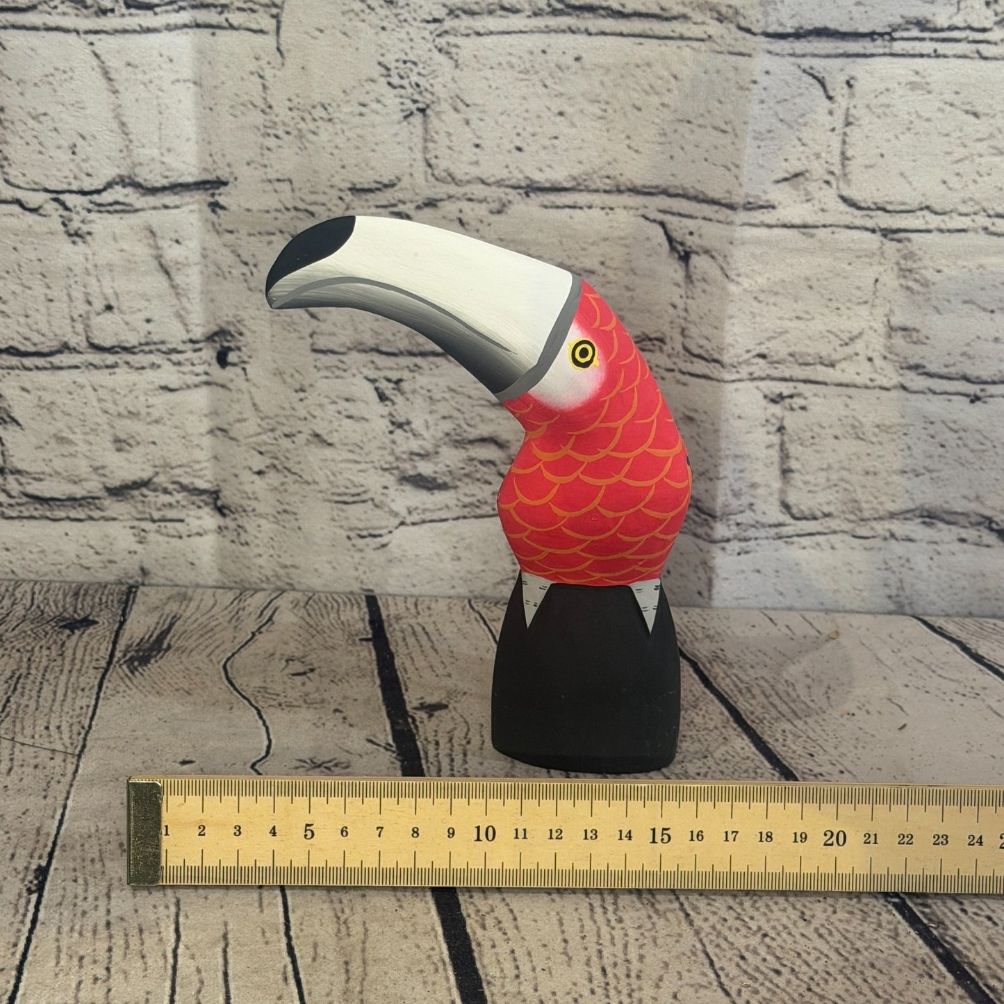 15cm Bright Red Toucan Bird Ornament Statue Fair Trade Hand Made Carved Wood6
