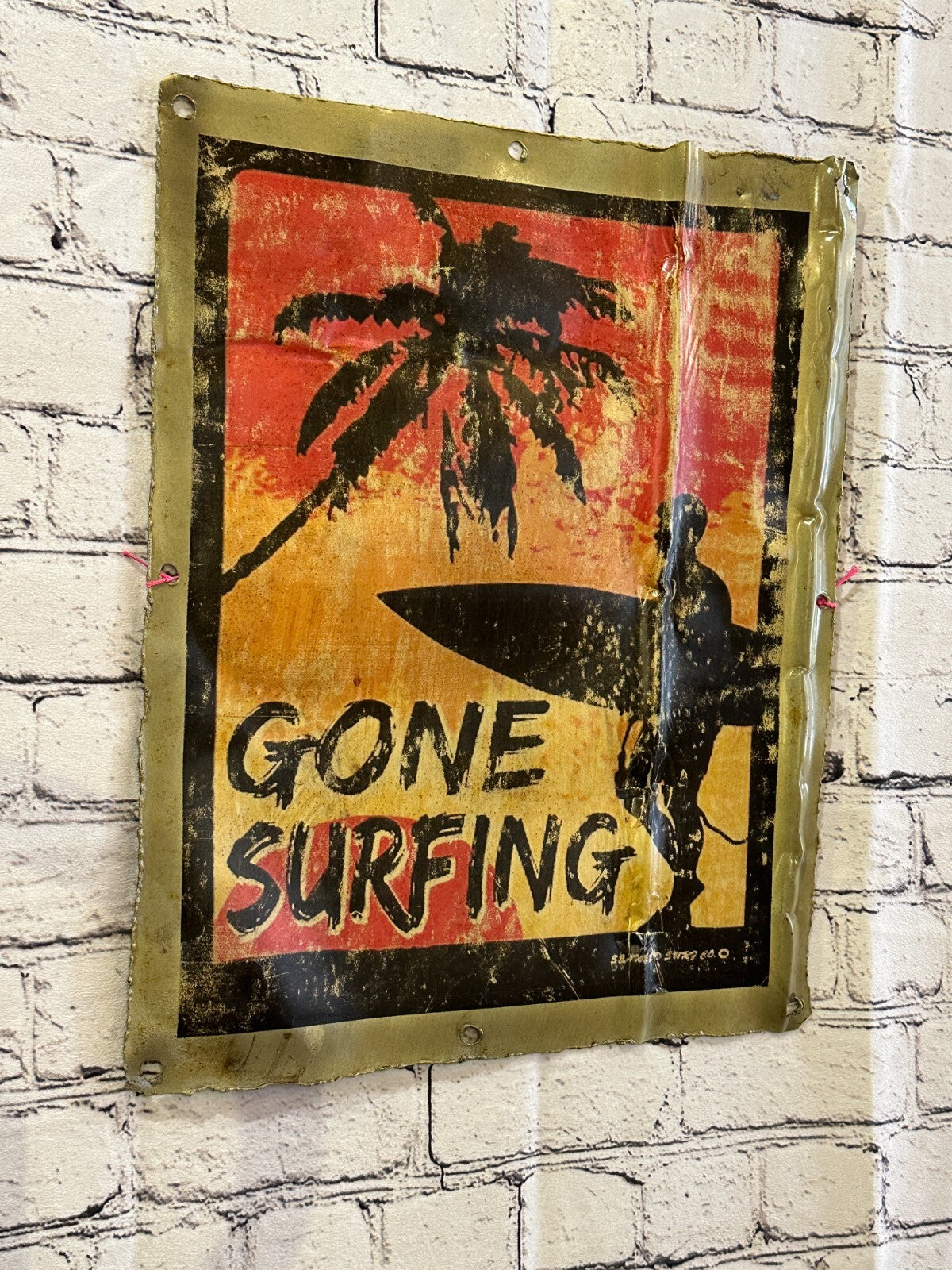 Gone Surfing Surf Poster Advert Wall Plaque 42cm x 36cm Vintage Retro Tin Sign0