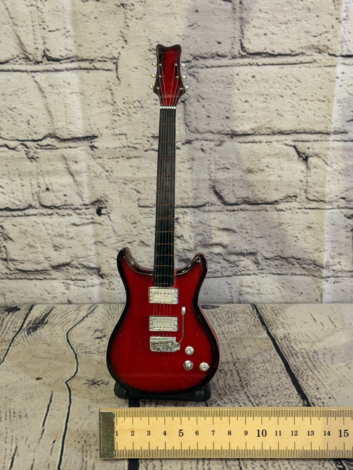 Miniature 25cm Guitar on Stand Band Gift Display Design 26