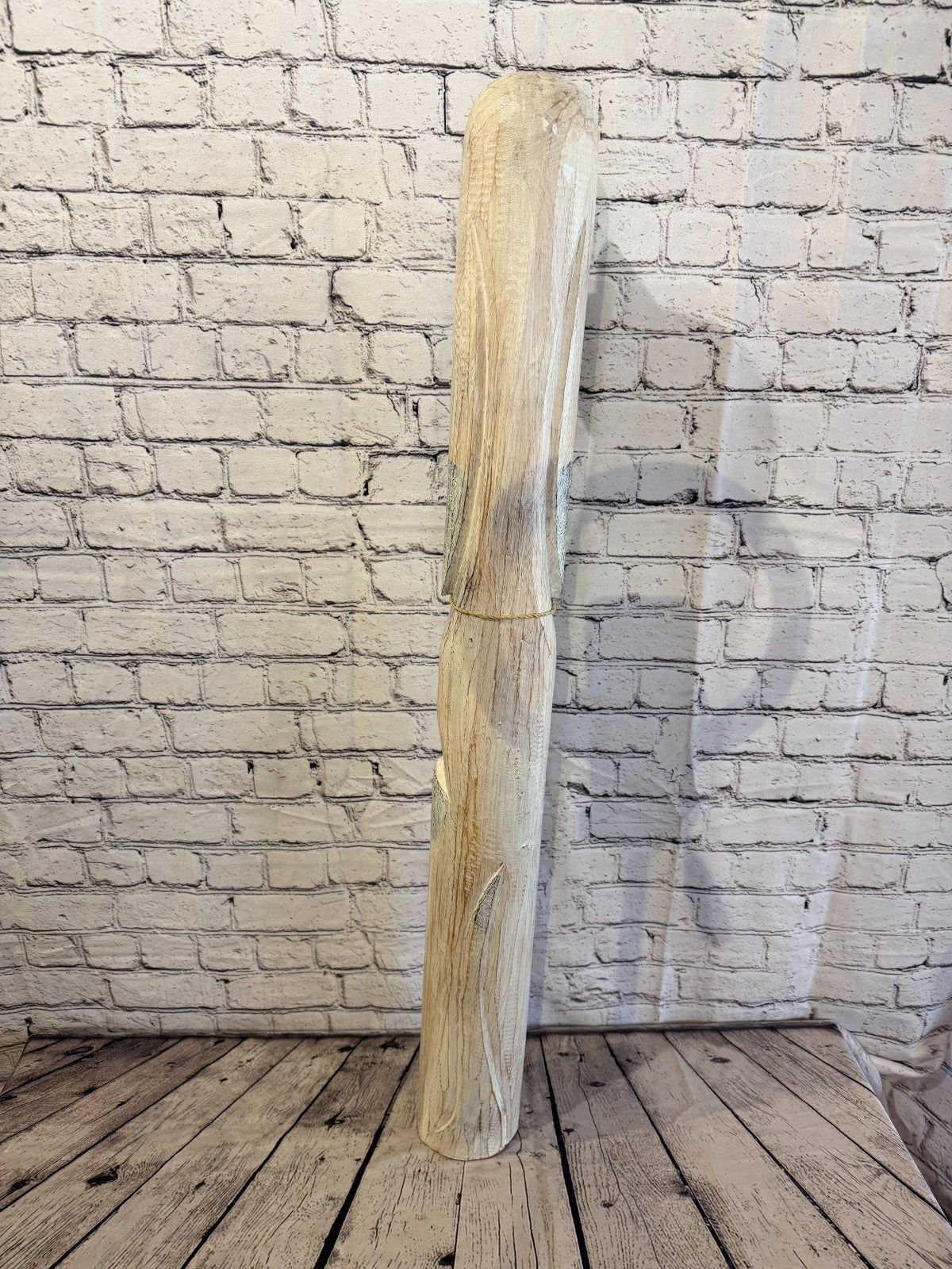 100cm White Wooden Shabby Dog Statue Ornament Fair Trade Handcarved4