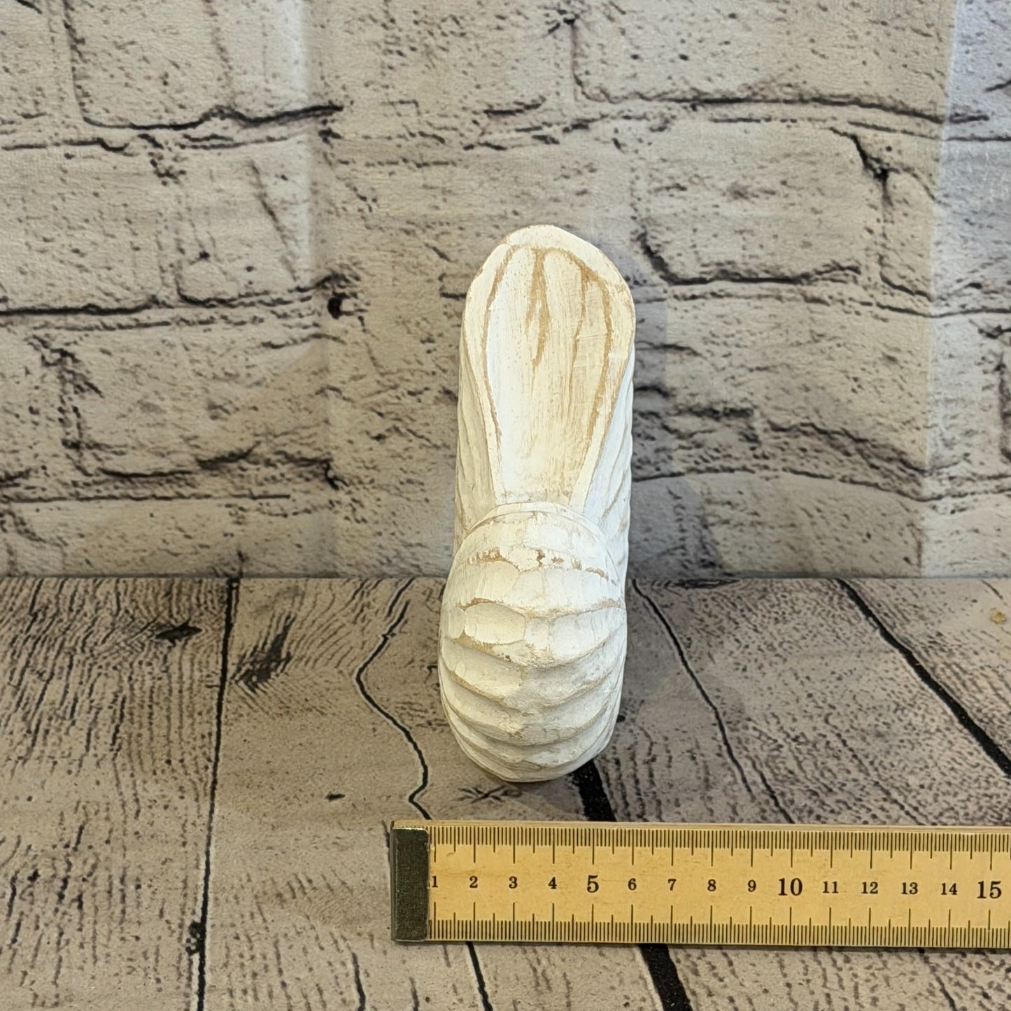 15cm White Shabby Pastel Nautilus Shell Ornament Decor Carved Light Wood Figure7