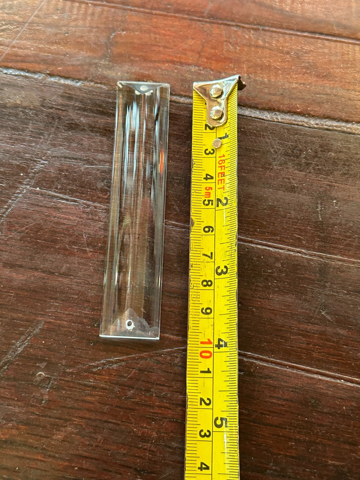5 Large 2 Hole Crystal Clear Glass Faceted Sun Catcher Long Pendant 10cm x 2cm4