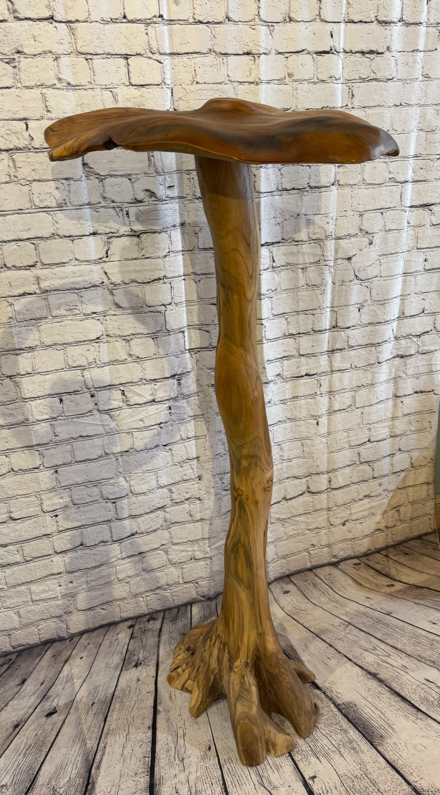 120cm x 50cm Dome Wooden Mushroom Toadstool Sculpture Garden Teak Root Ornament1