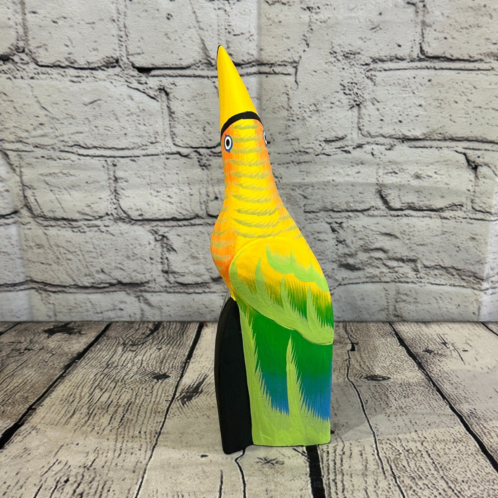 20cm Yellow Toucan Bird Ornament Statue Fair Trade Hand Made Carved Wood5
