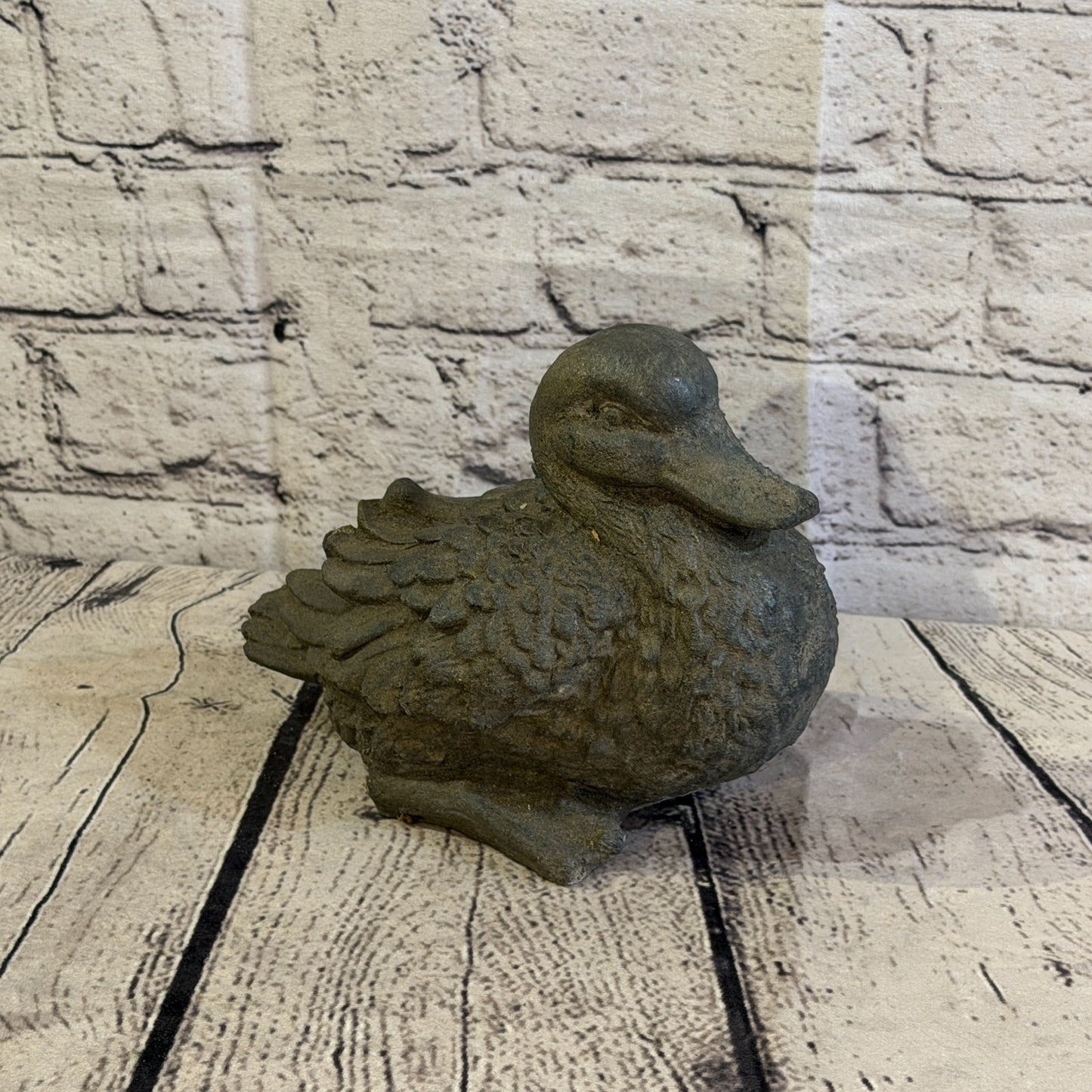 Standing Pond Duck Stone Garden 15cm x 15cm Ornament Indoor Statue Hindu2