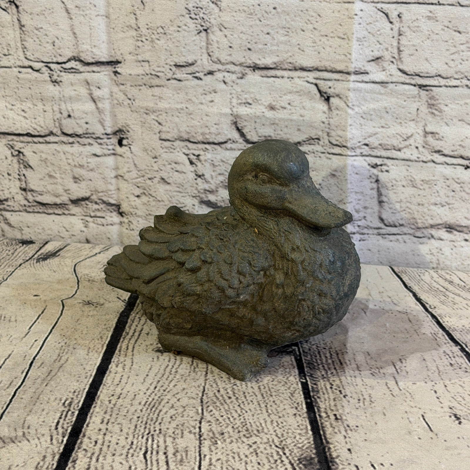 Standing Pond Duck Stone Garden 15cm x 15cm Ornament Indoor Statue Hindu2