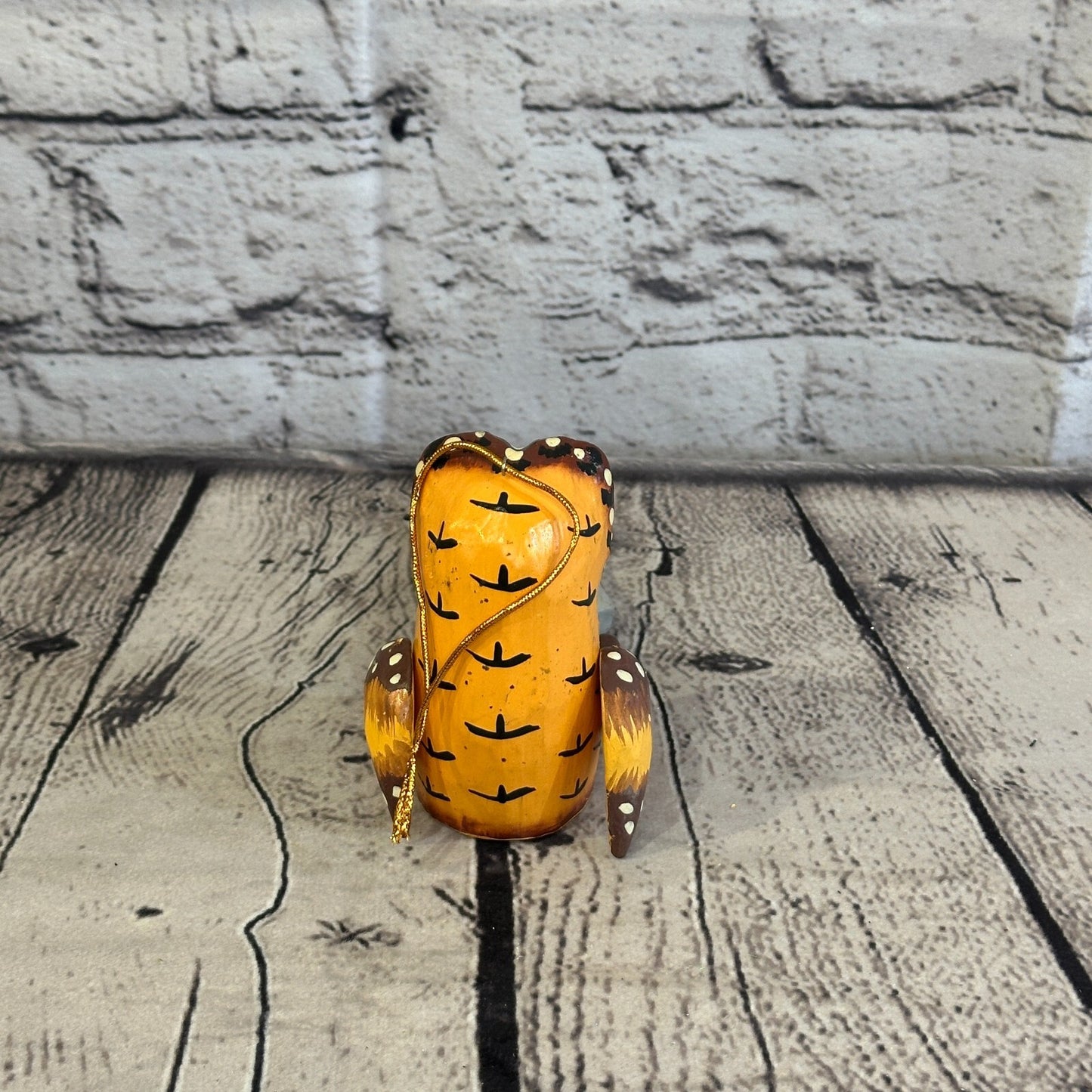 10cm Brown Owl Sitting Animal, Wooden Shelf Ornament Handmade and Fairtrade5