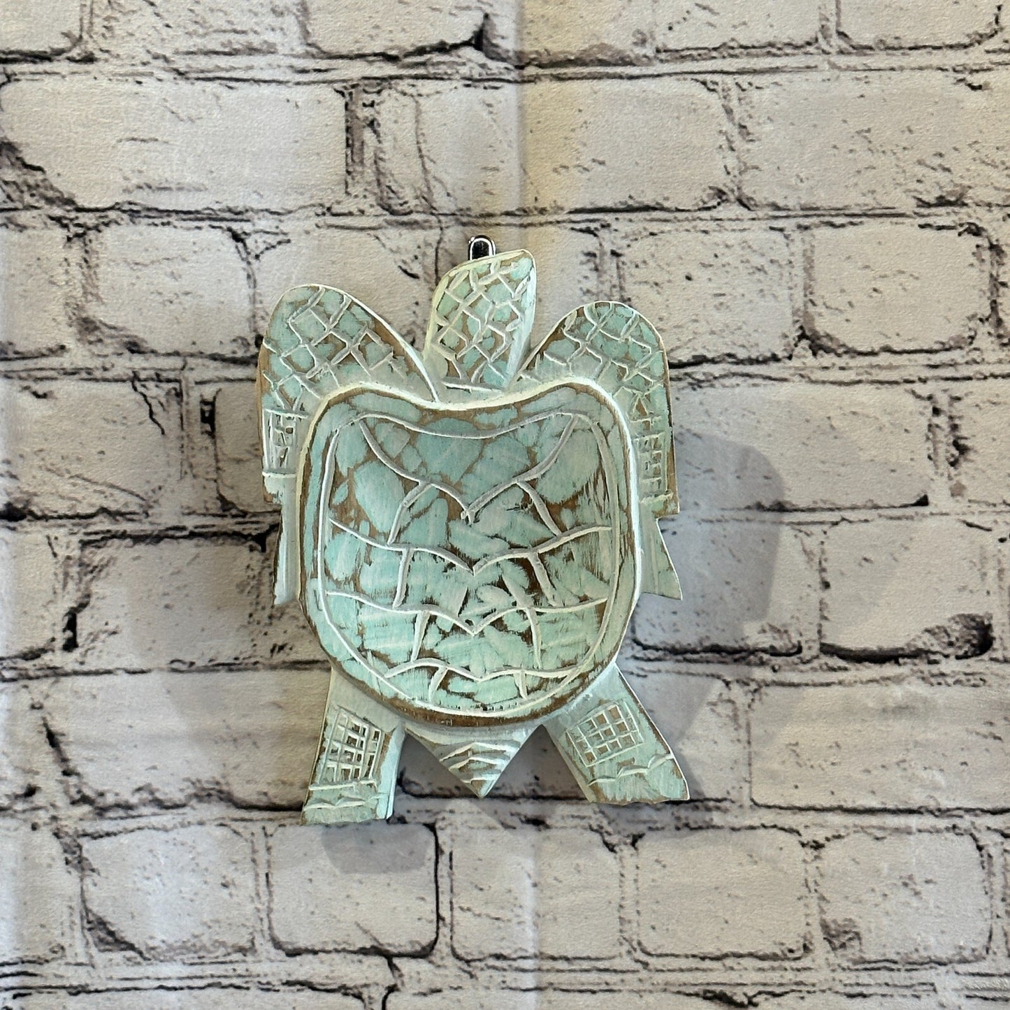 20cm Blue Sea Turtle Bowl Trinket Dish Decoration Designer Mask Wooden Handmade3