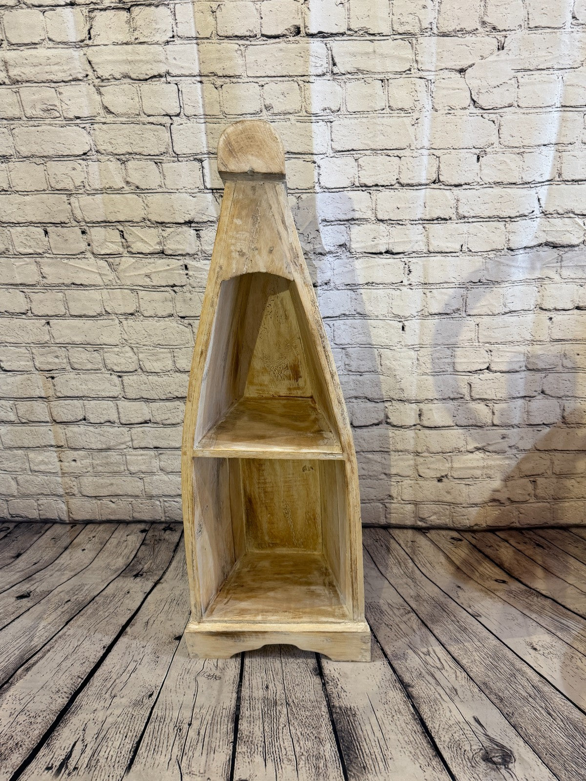 60cm x 30cm x 22cm White Boat Shelf Wooden Cabinet Living Hall Storage Furniture1