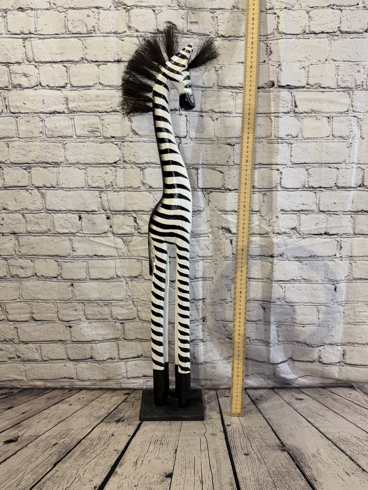 80cm Painted Wooden Zebra Standing Single Carved Solid Wood Zebra Handmade5
