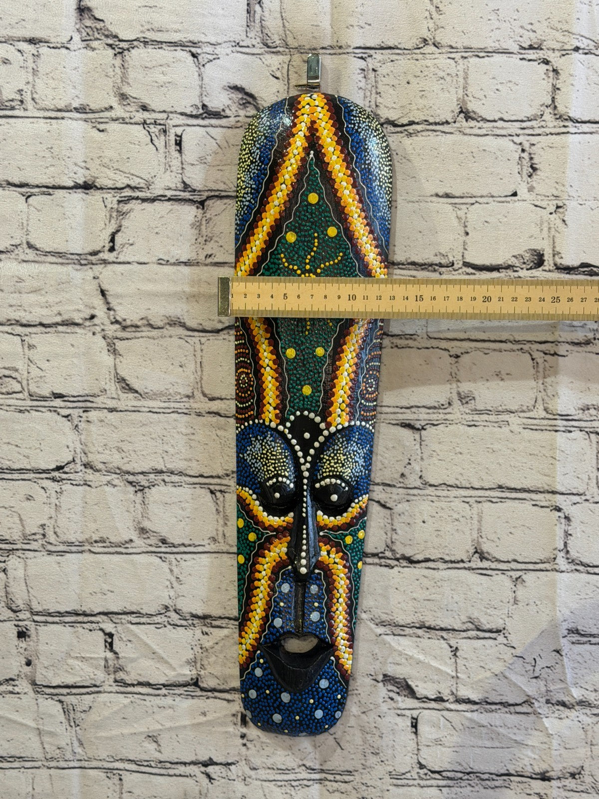 50cm Mask Carved Wooden Dot Painted Ethnic Tribal Tiki Wall Art No 8 New3
