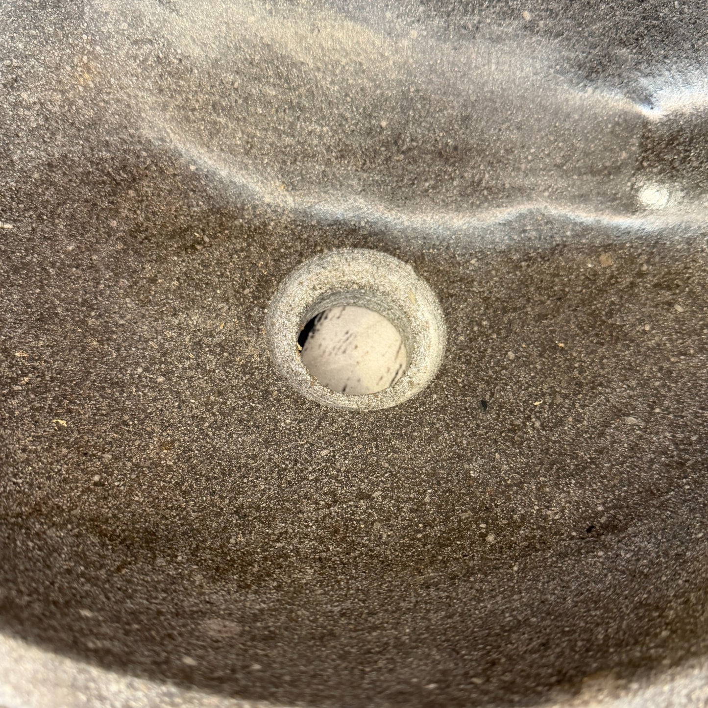 36cm x 26cm Wash Basin Bathroom Counter Top Washing River Stone Bowl Sink No 79