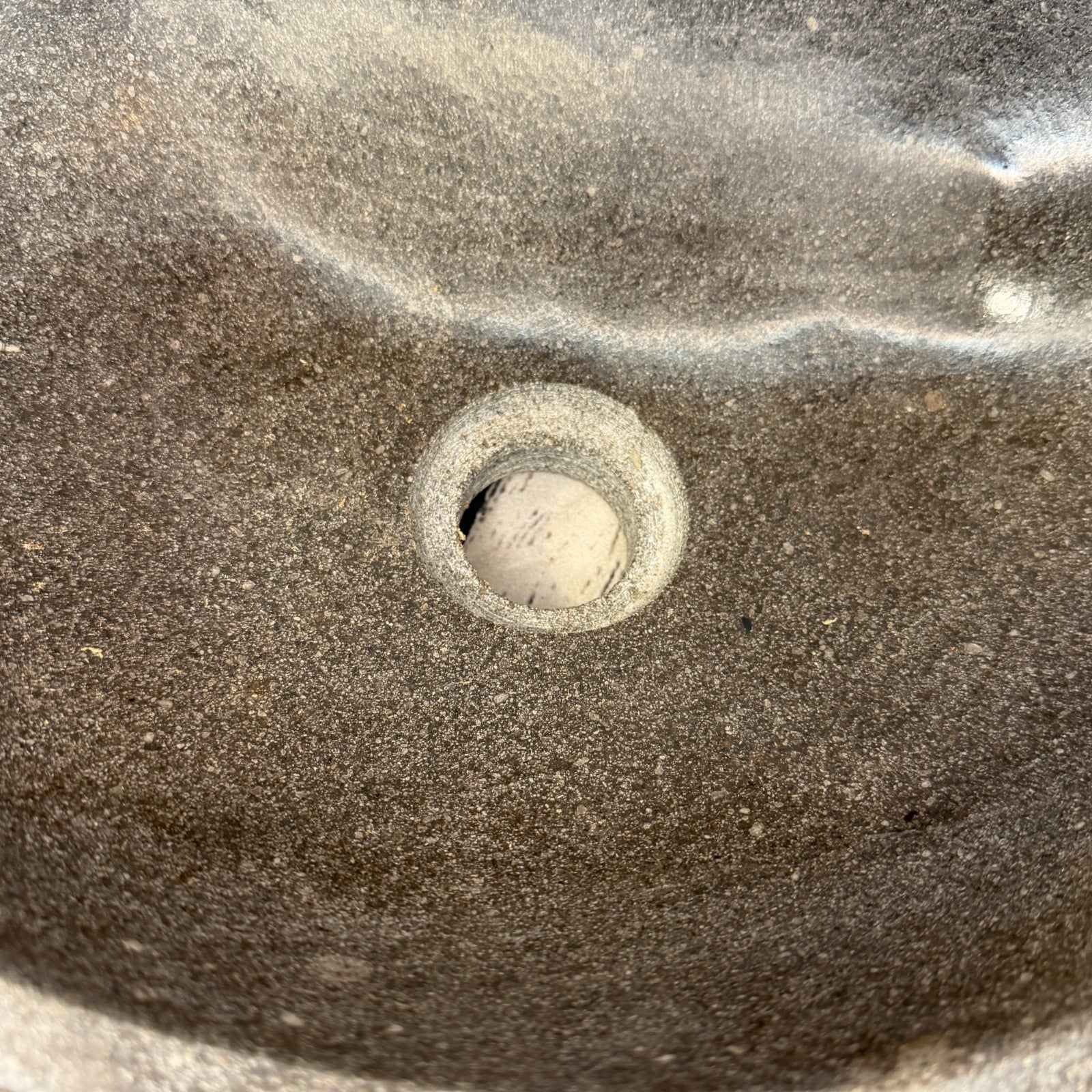 36cm x 26cm Wash Basin Bathroom Counter Top Washing River Stone Bowl Sink No 79